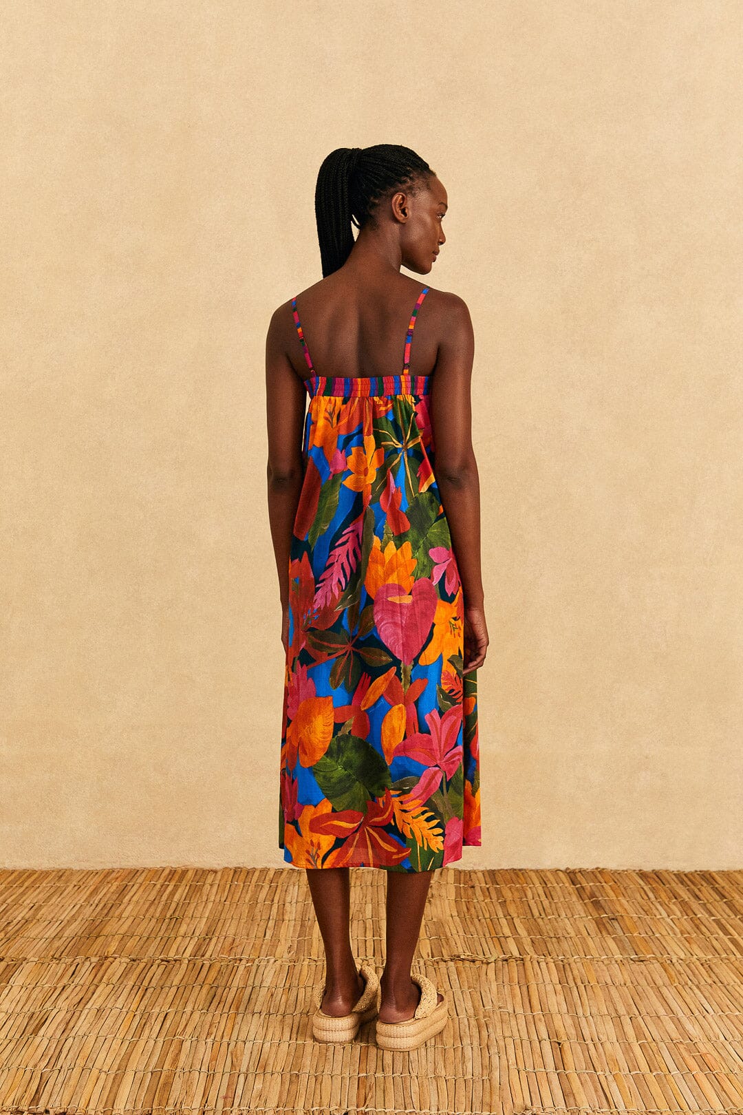 Farm Rio Blue Floral Tropical & Colorful Stripes Cover-Up