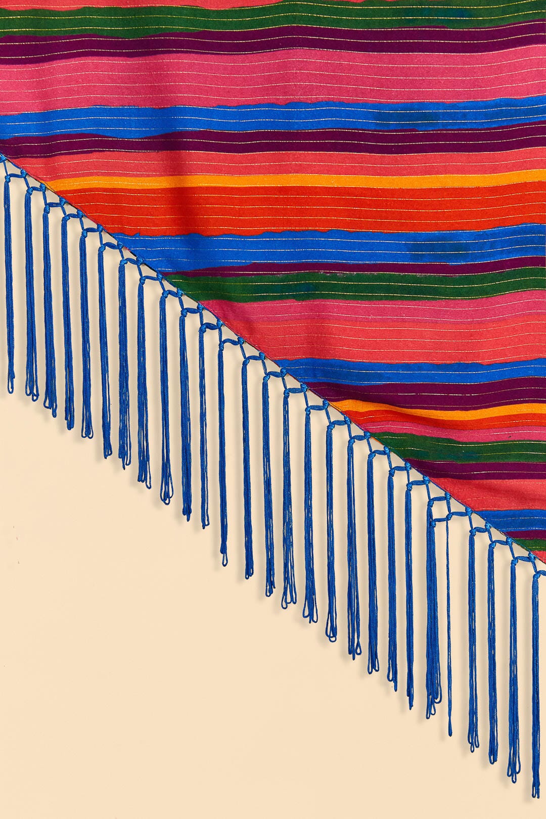 Farm Rio Blue Floral Tropical & Colorful Stripes Sarong