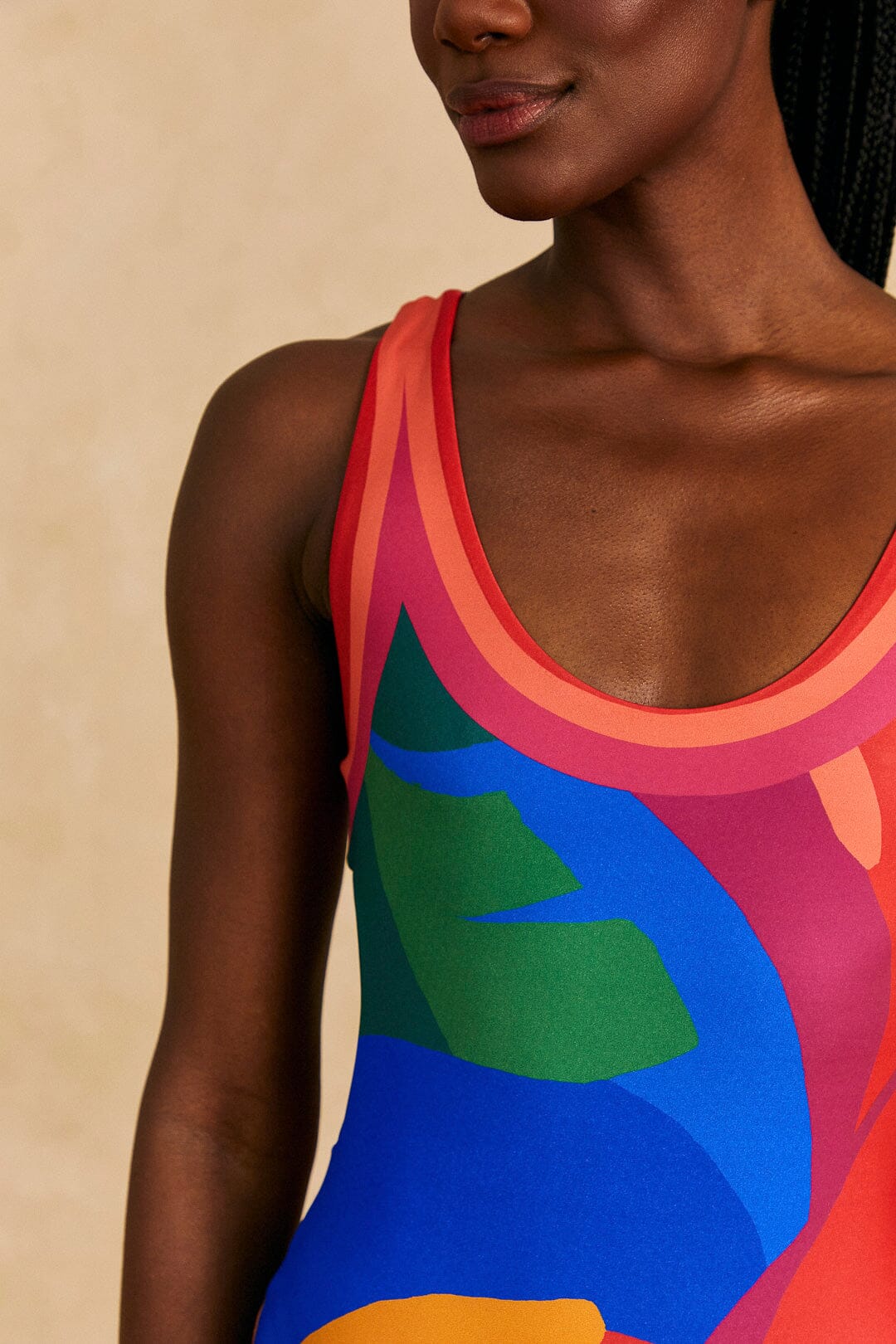 Farm Rio Colorful Leaves One-Piece Swimsuit
