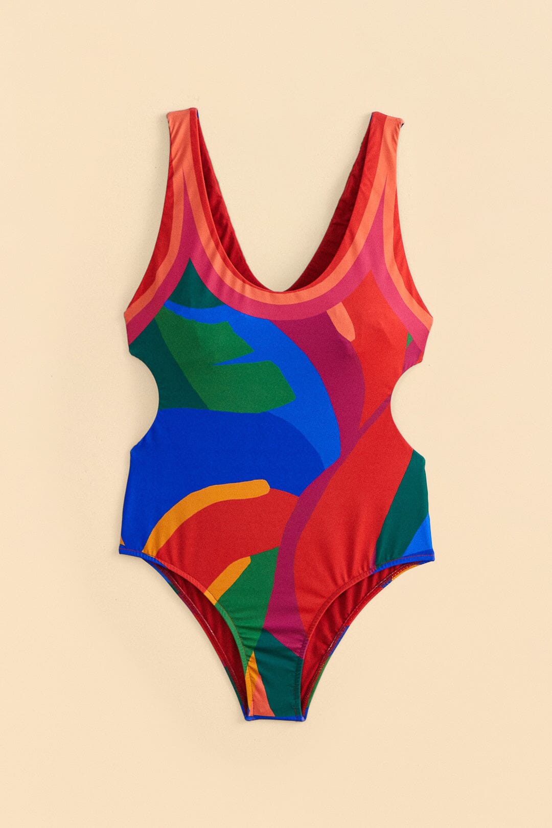 Farm Rio Colorful Leaves One-Piece Swimsuit