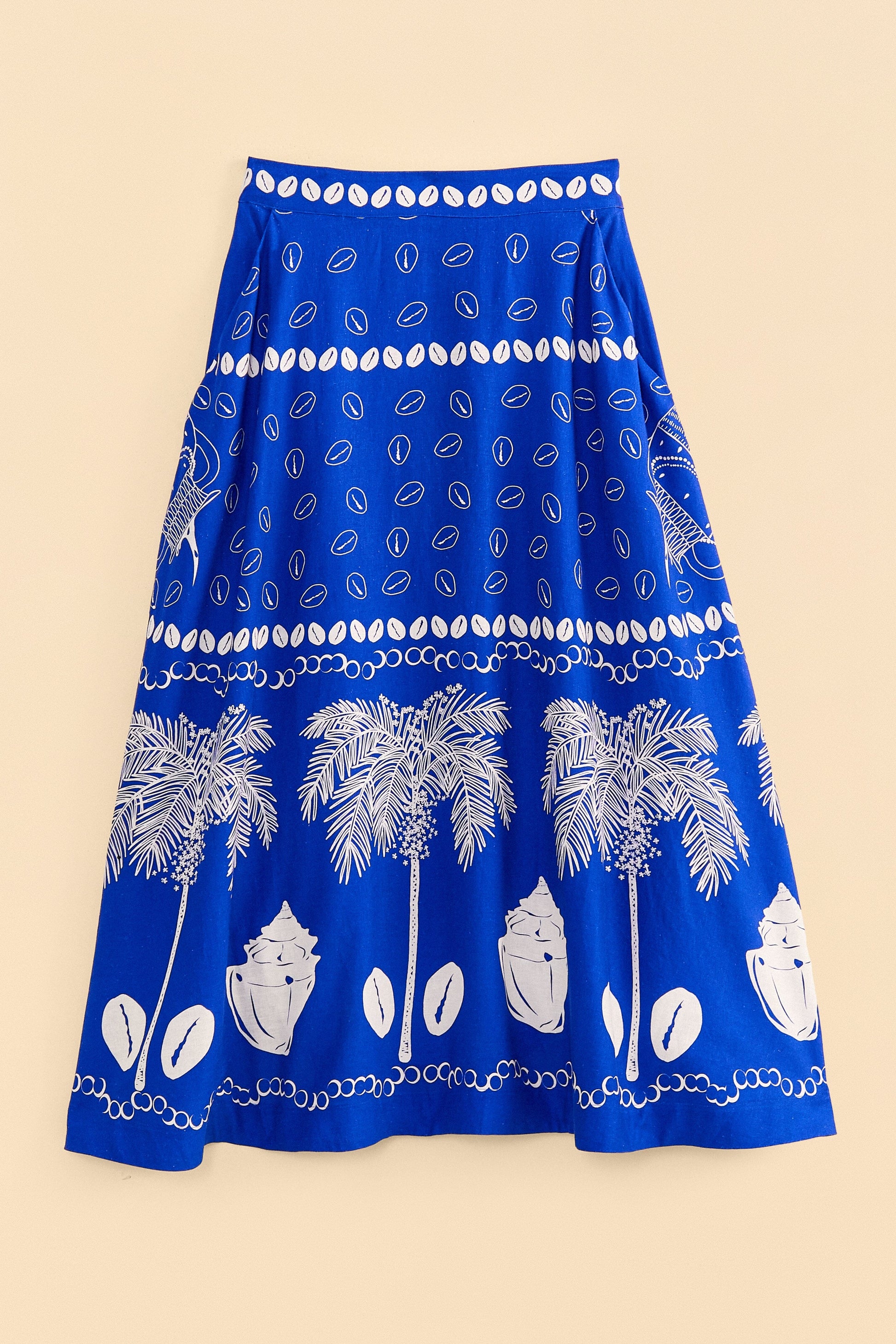 Farm Rio Blue Ondina Midi Skirt