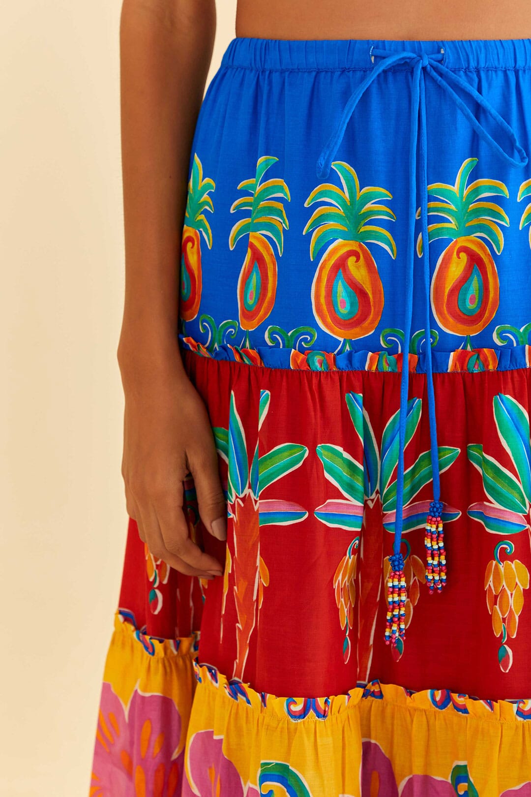 Farm Rio Off-White Vivid Garden Maxi Skirt