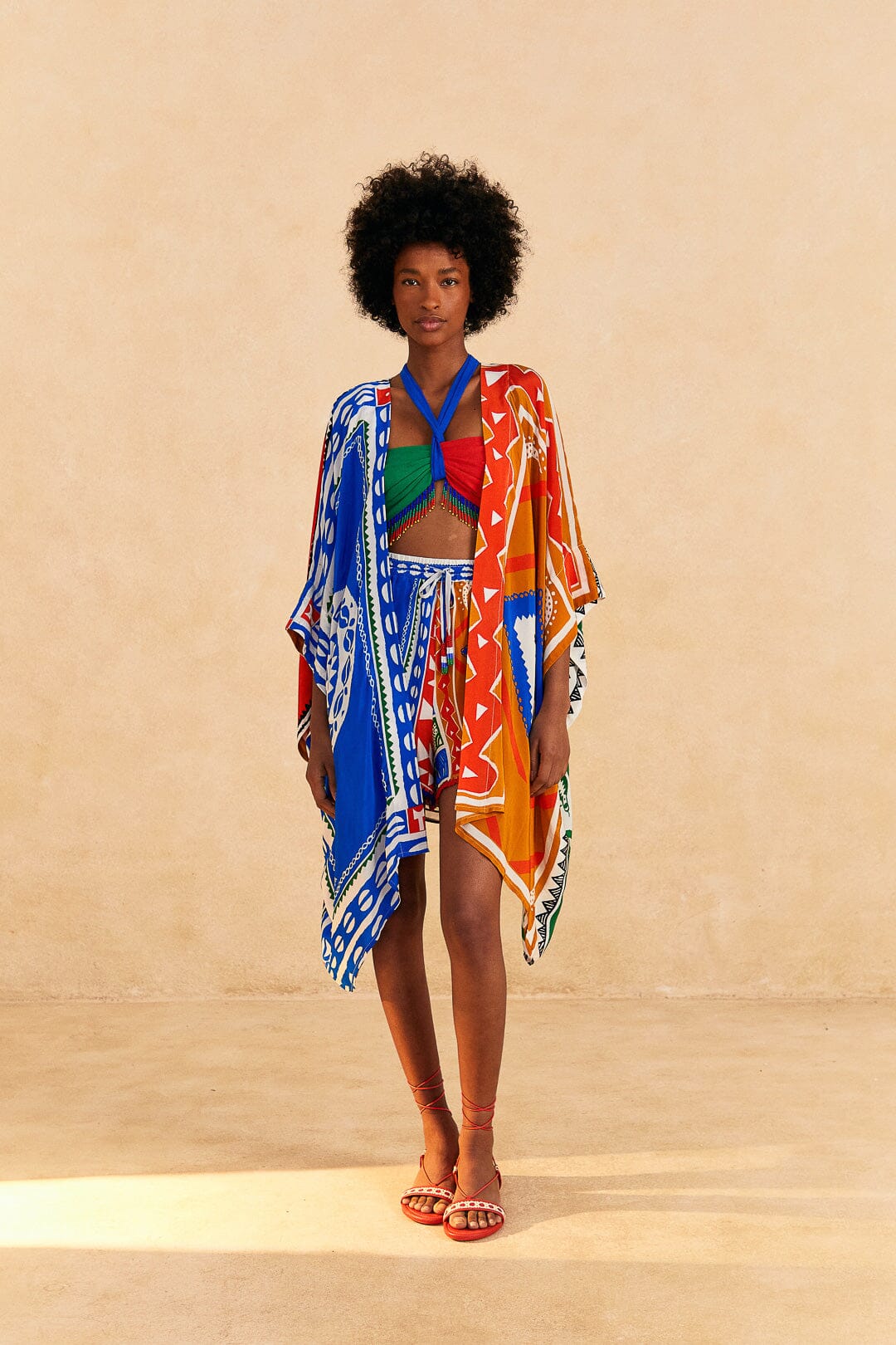 Farm Rio Off-White Pitta Colors Kimono
