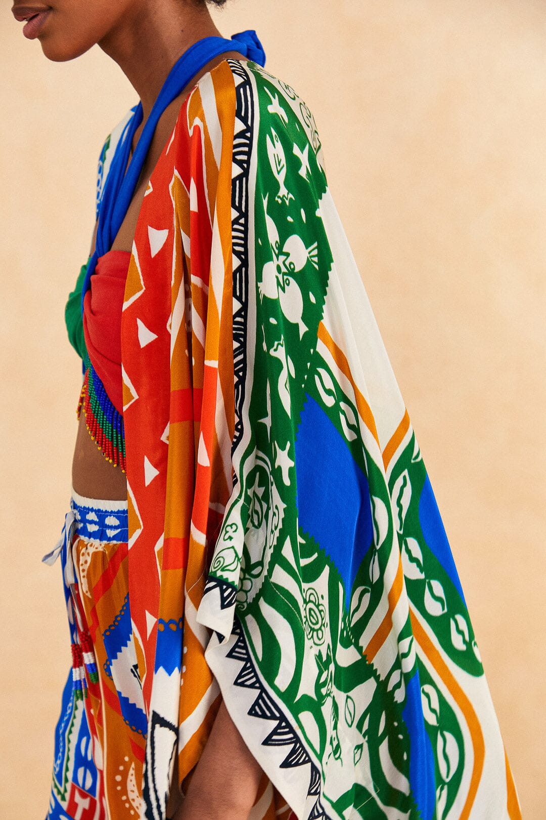 Farm Rio Off-White Pitta Colors Kimono