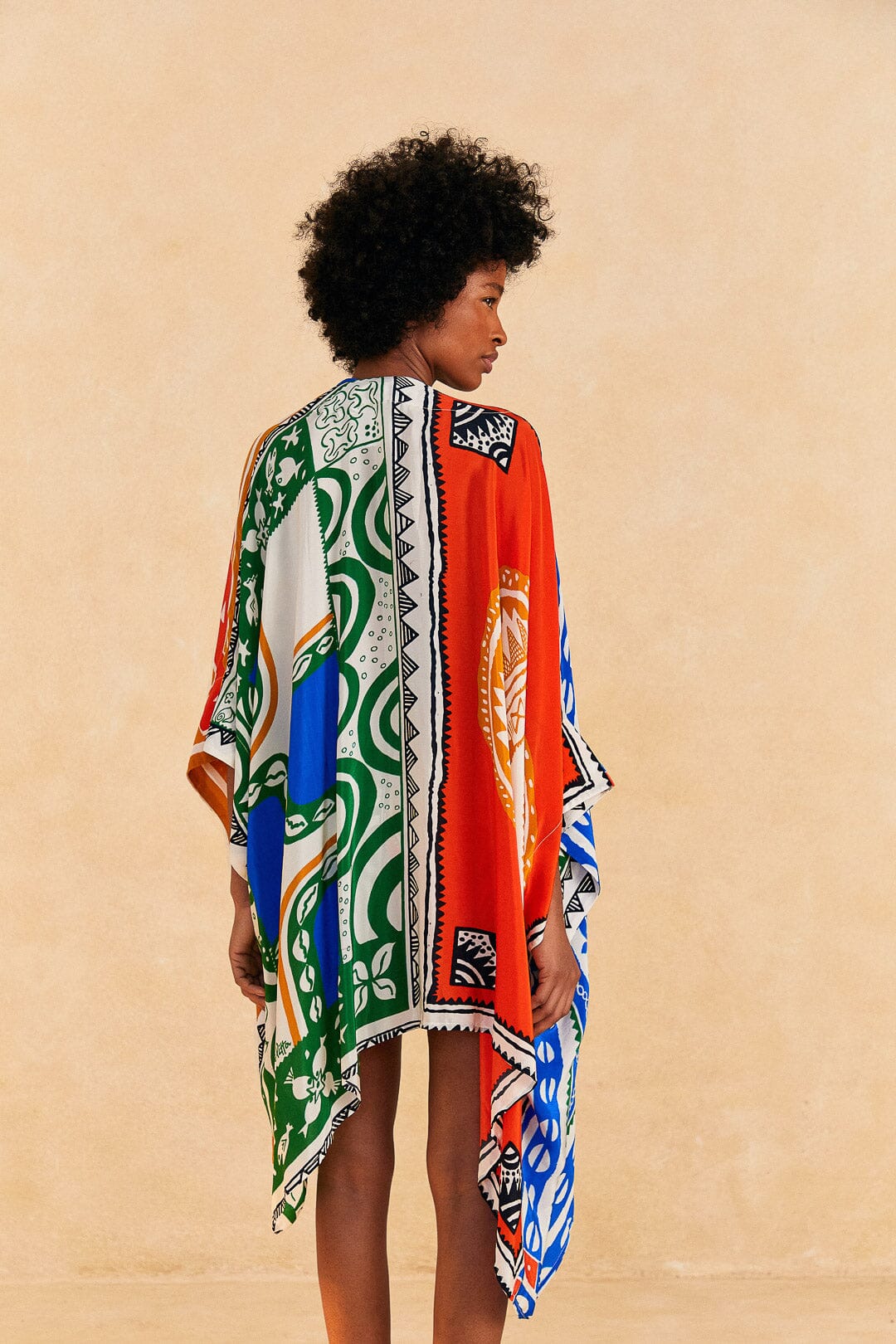 Farm Rio Off-White Pitta Colors Kimono