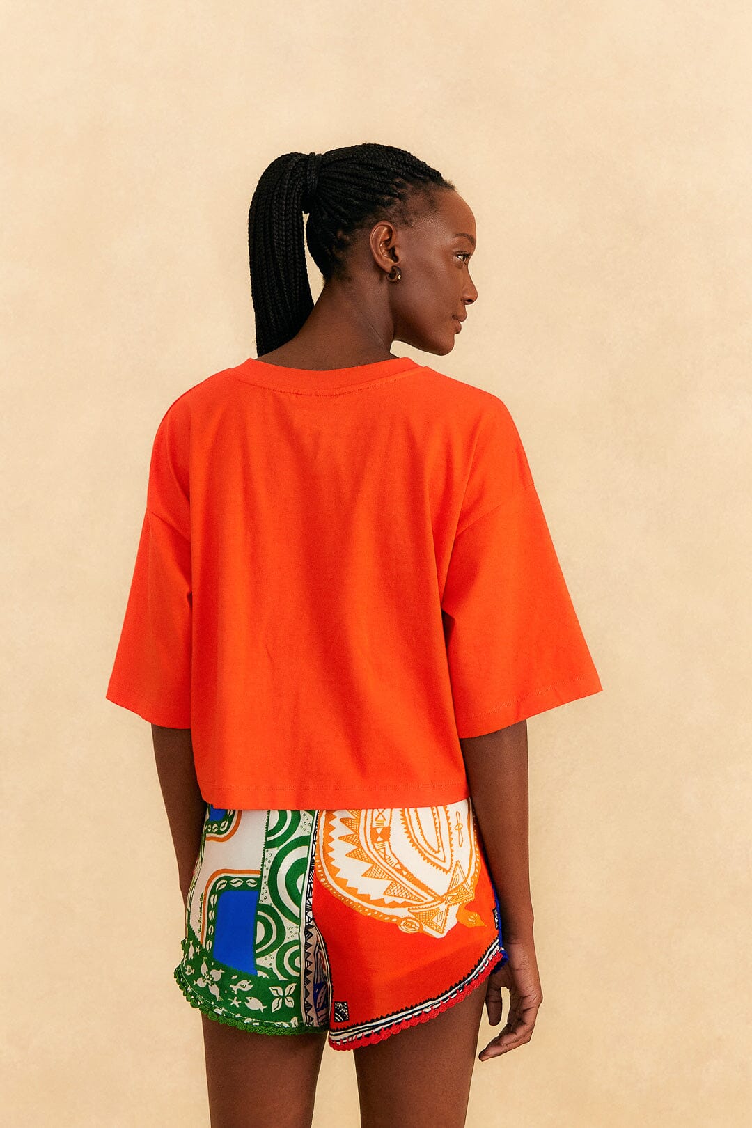 Farm Rio Orange Tropical Love Organic Cotton T-Shirt