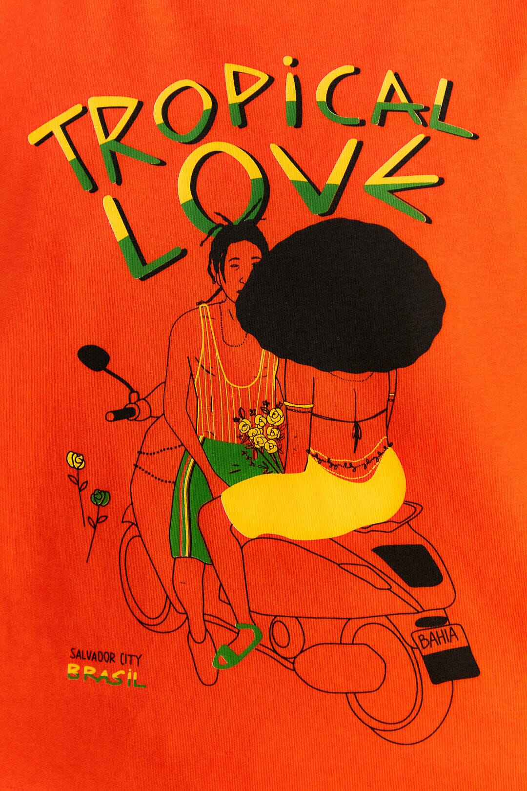 Farm Rio Orange Tropical Love Organic Cotton T-Shirt