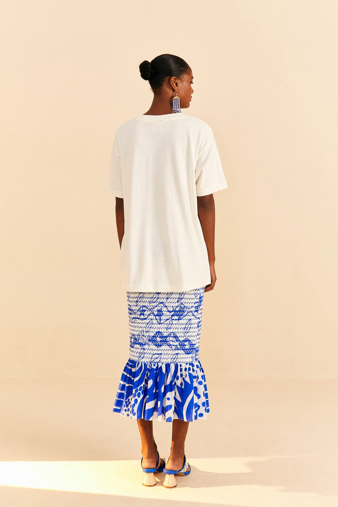 Farm Rio White Mar Da Bahia Organic Cotton T-shirt
