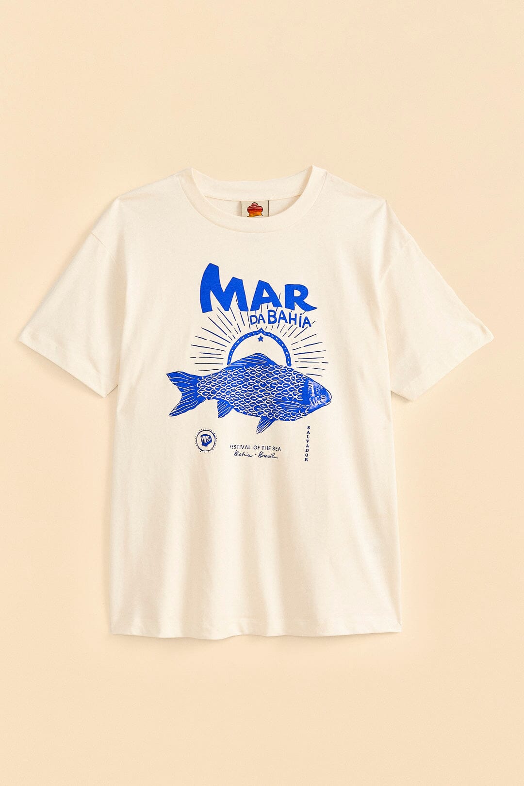 Farm Rio White Mar Da Bahia Organic Cotton T-shirt