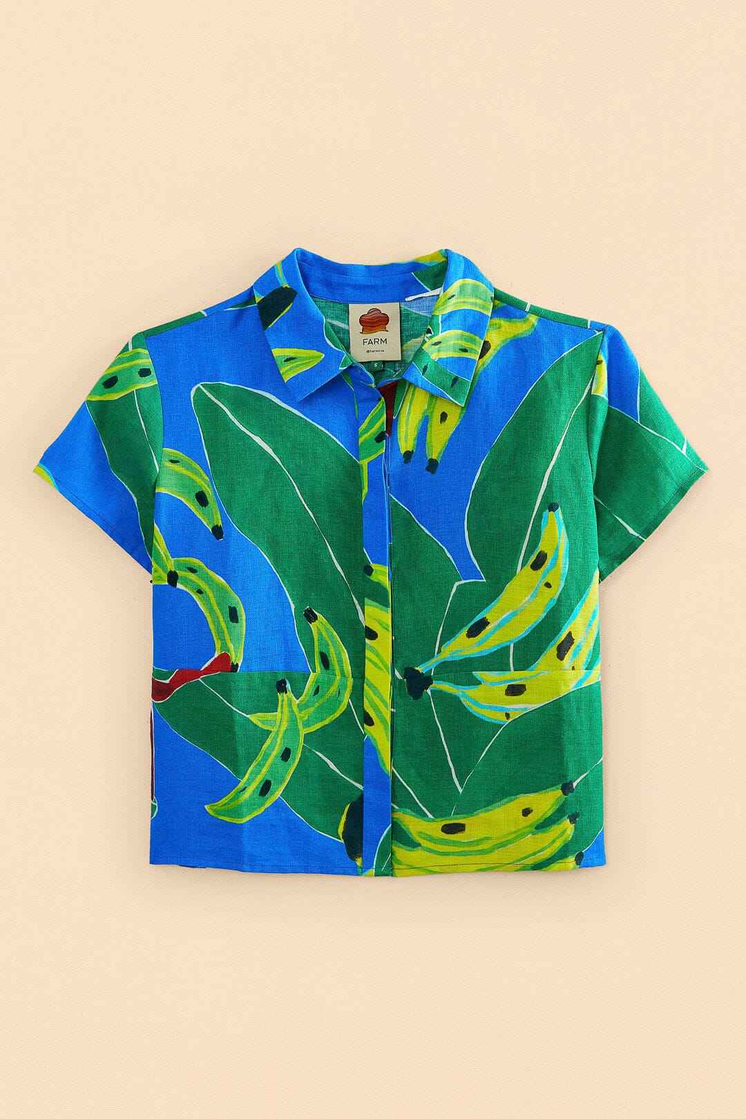 Farm Rio Blue Banana Leaves Shirt