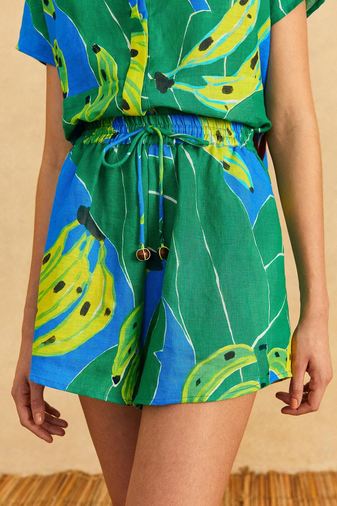 Farm Rio Blue Banana Leaves Shorts
