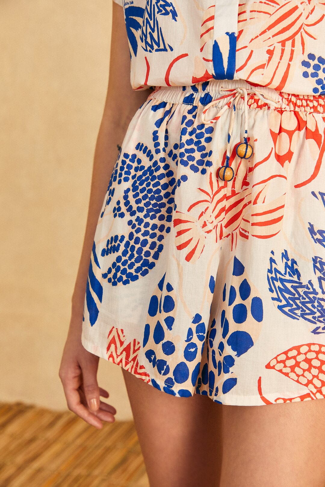 Farm Rio Off-White Mixed Lobster Shorts