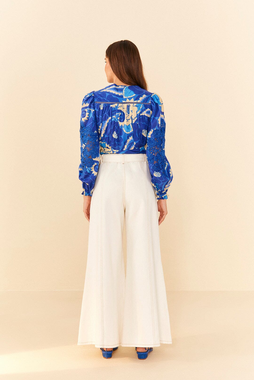 Farm Rio Off White Twill Pants