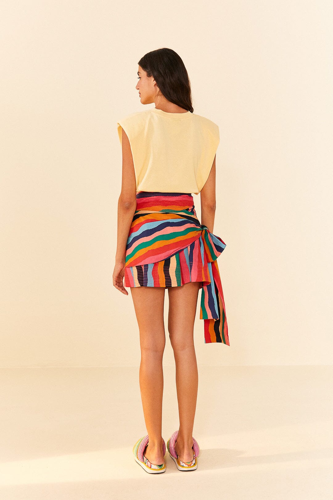 Farm Rio Super Fun Stripes Organic Cotton Mini Skirt