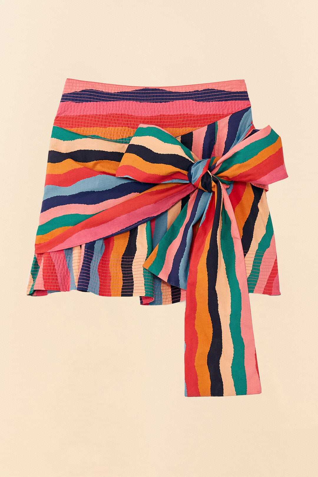 Farm Rio Super Fun Stripes Organic Cotton Mini Skirt