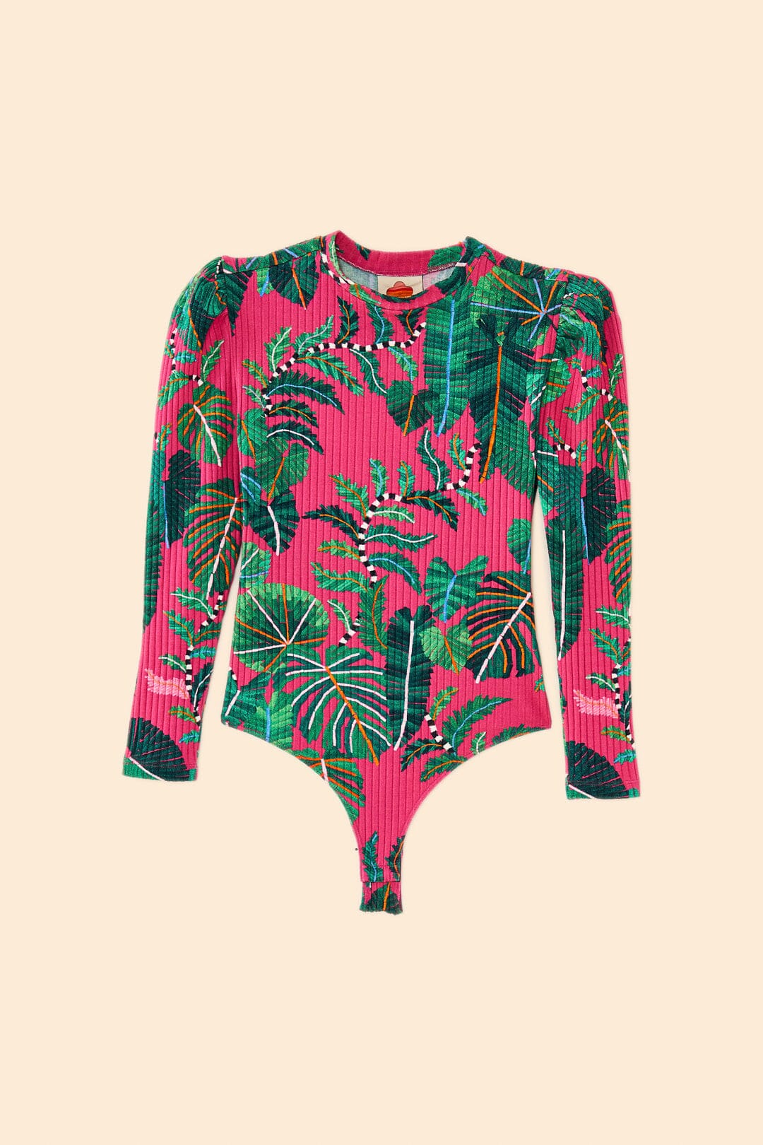 Farm Rio Pink Leaves Oganic Cotton Bodysuit