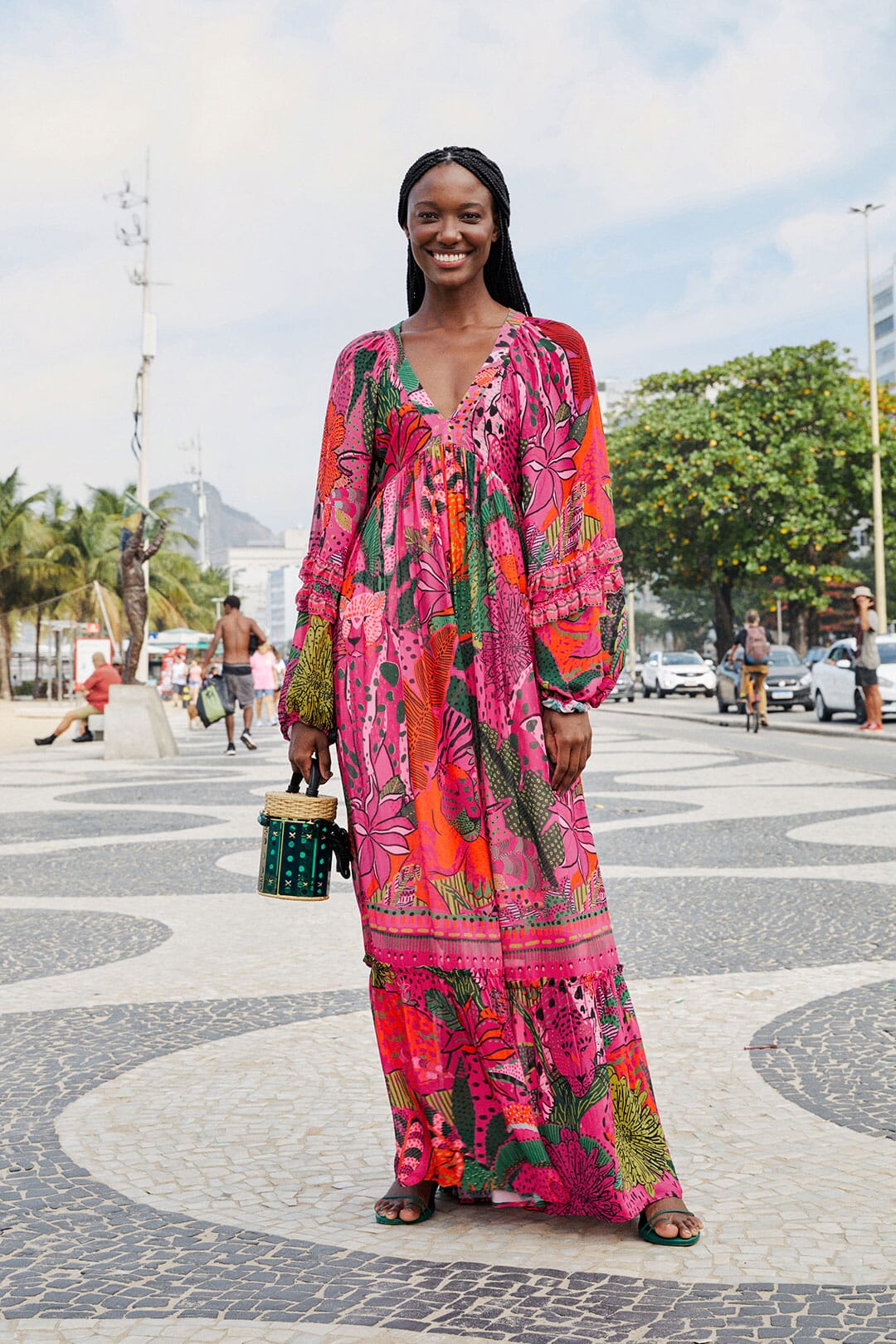 Farm Rio Pink Cool Leopards Maxi Dress