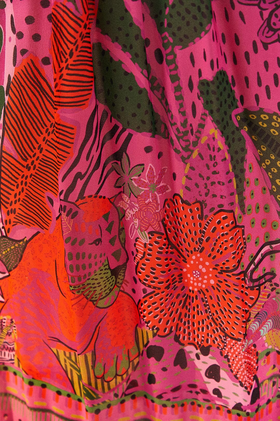 Farm Rio Pink Cool Leopards Maxi Dress