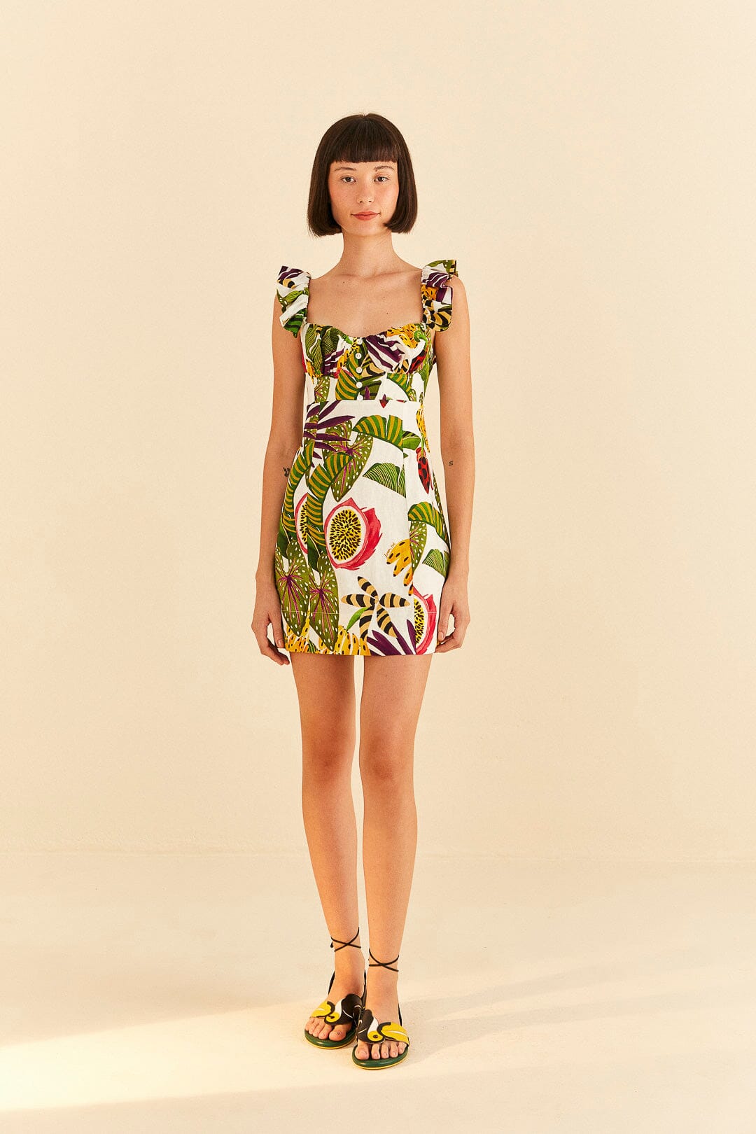 Farm Rio Striped Forest Mini Dress