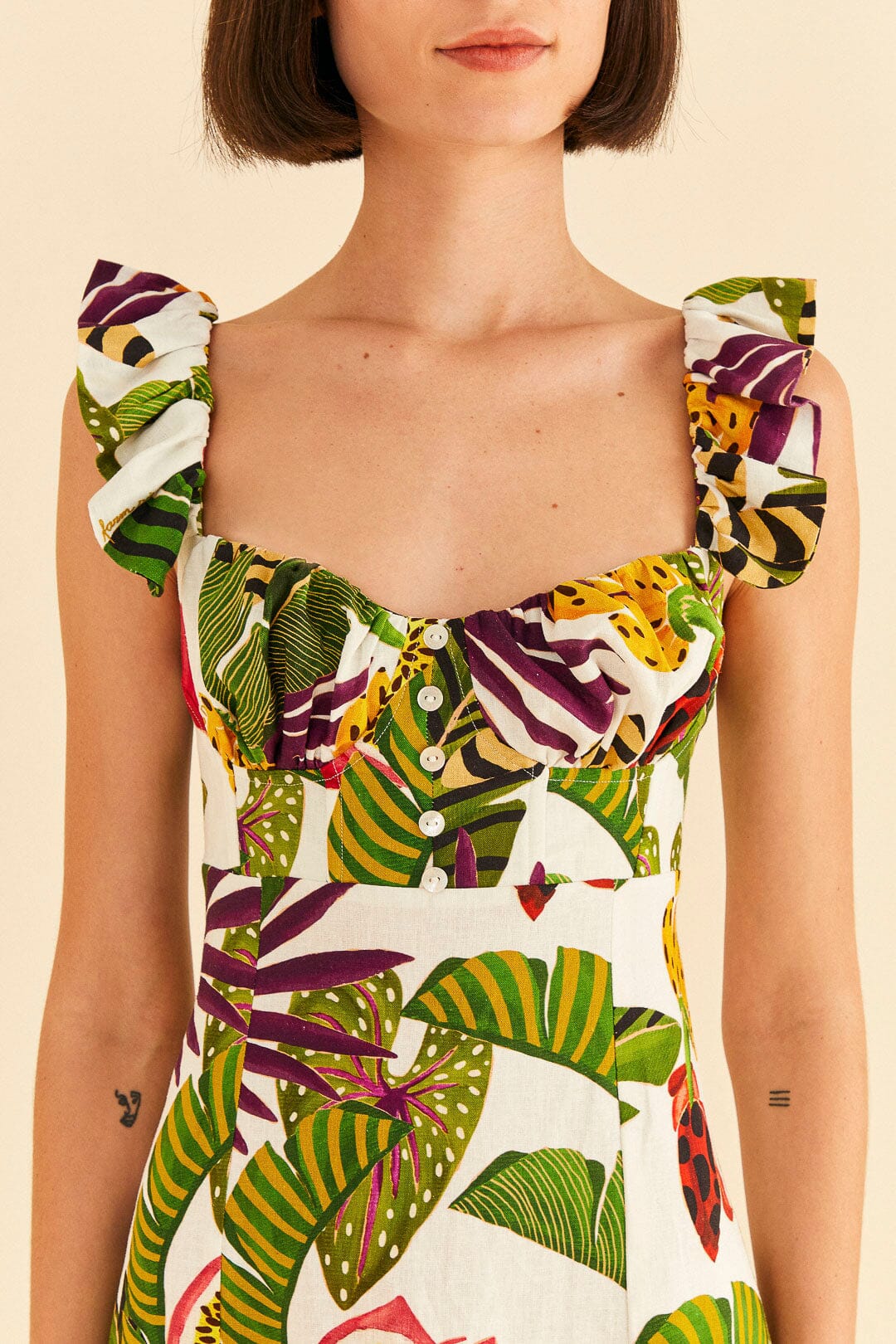 Farm Rio Striped Forest Mini Dress