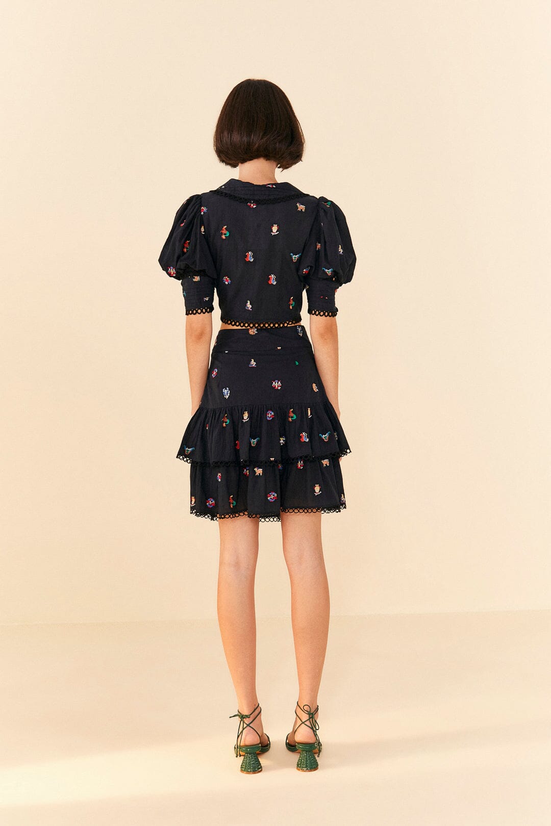 Farm Rio Zodiac Cross Stitch Mini Skirt