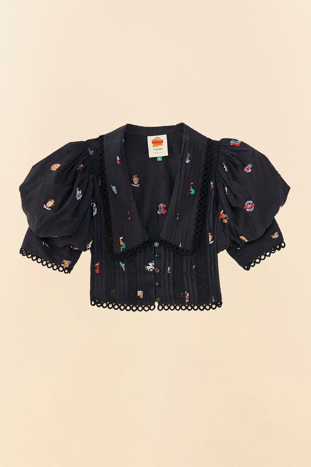 Farm Rio Zodiac Cross Stitch Crop Top