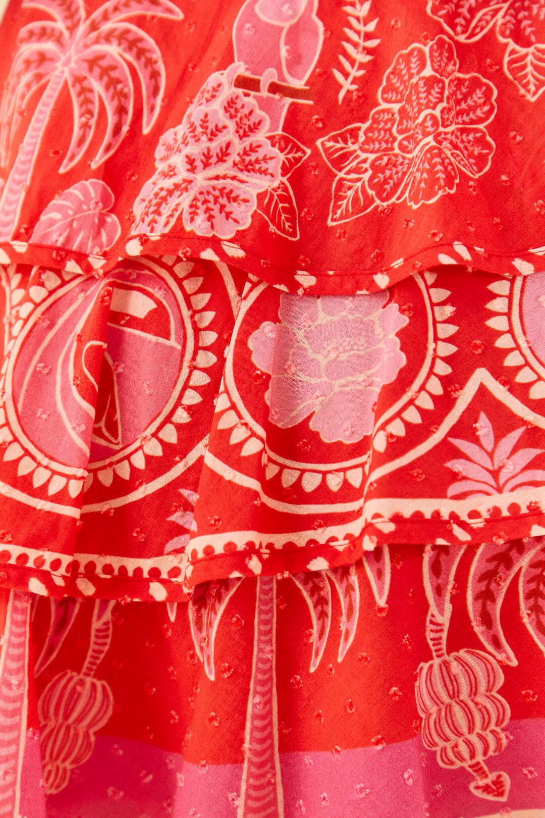 Farm Rio Red Summer Sunrise Mini Skirt