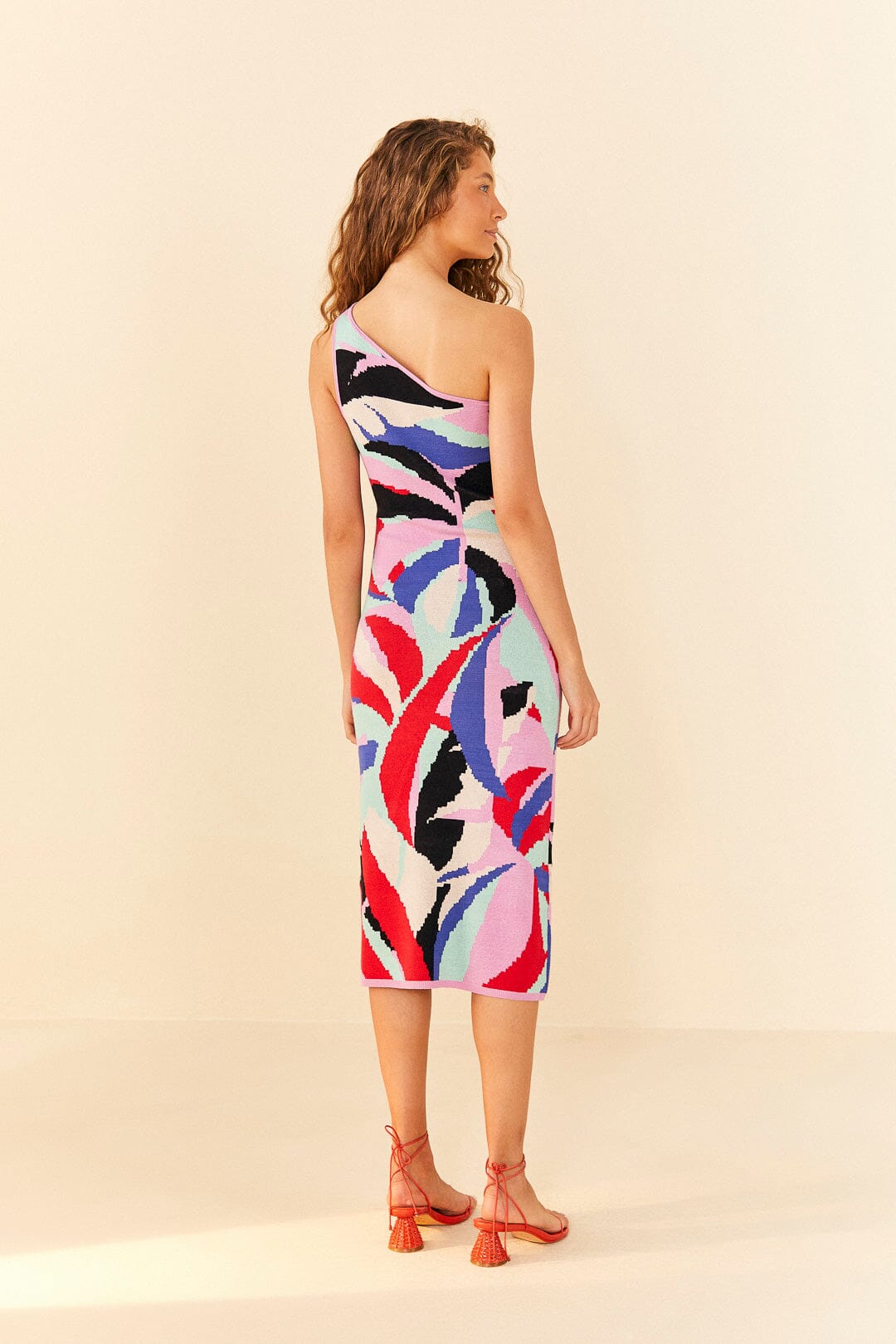Farm Rio Colorful Monstera Knit Dress