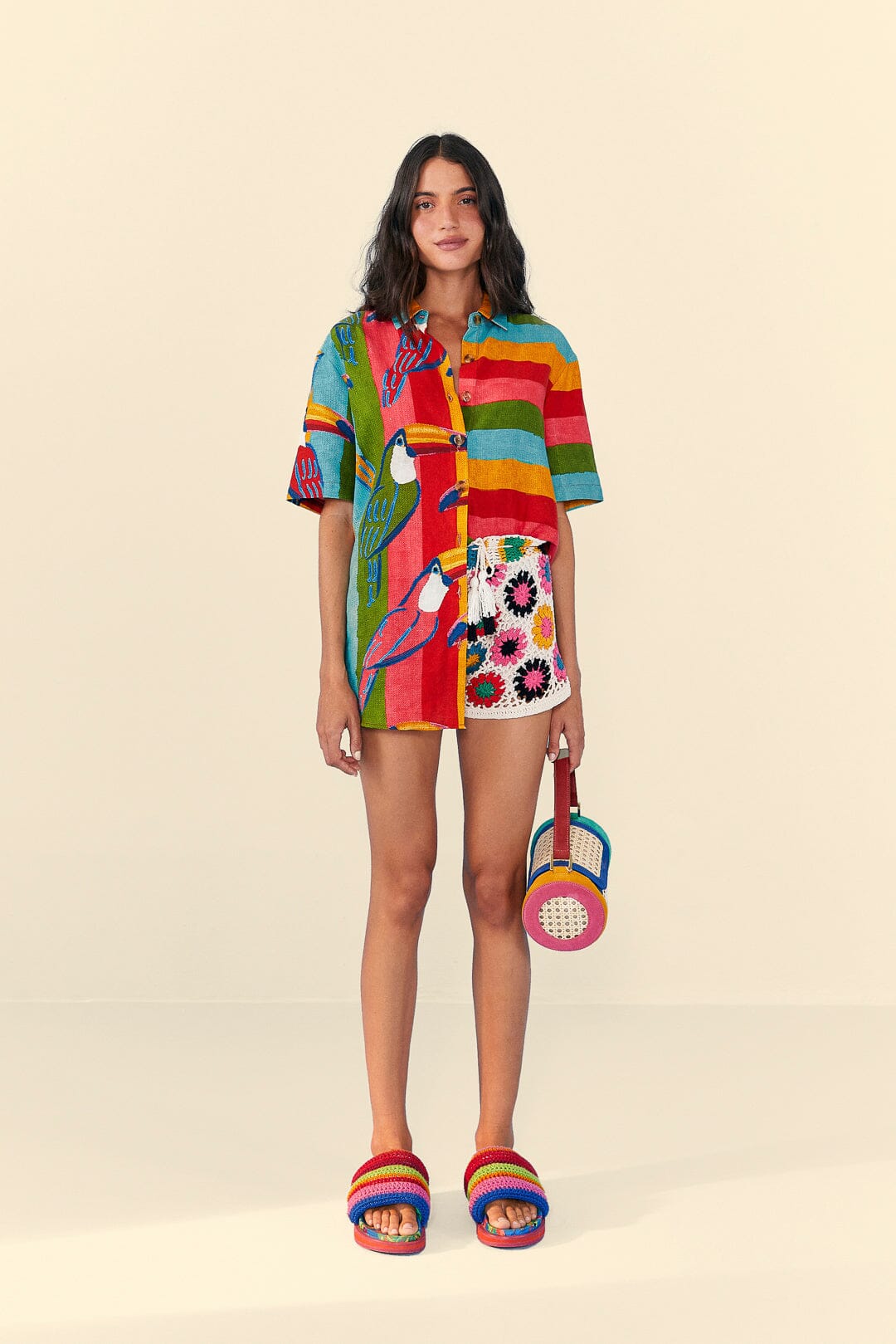 Farm Rio Multi Circles Crochet Shorts