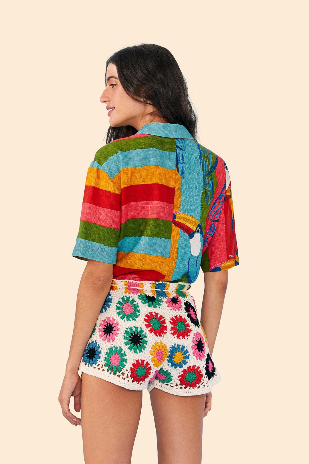 Farm Rio Multi Circles Crochet Shorts