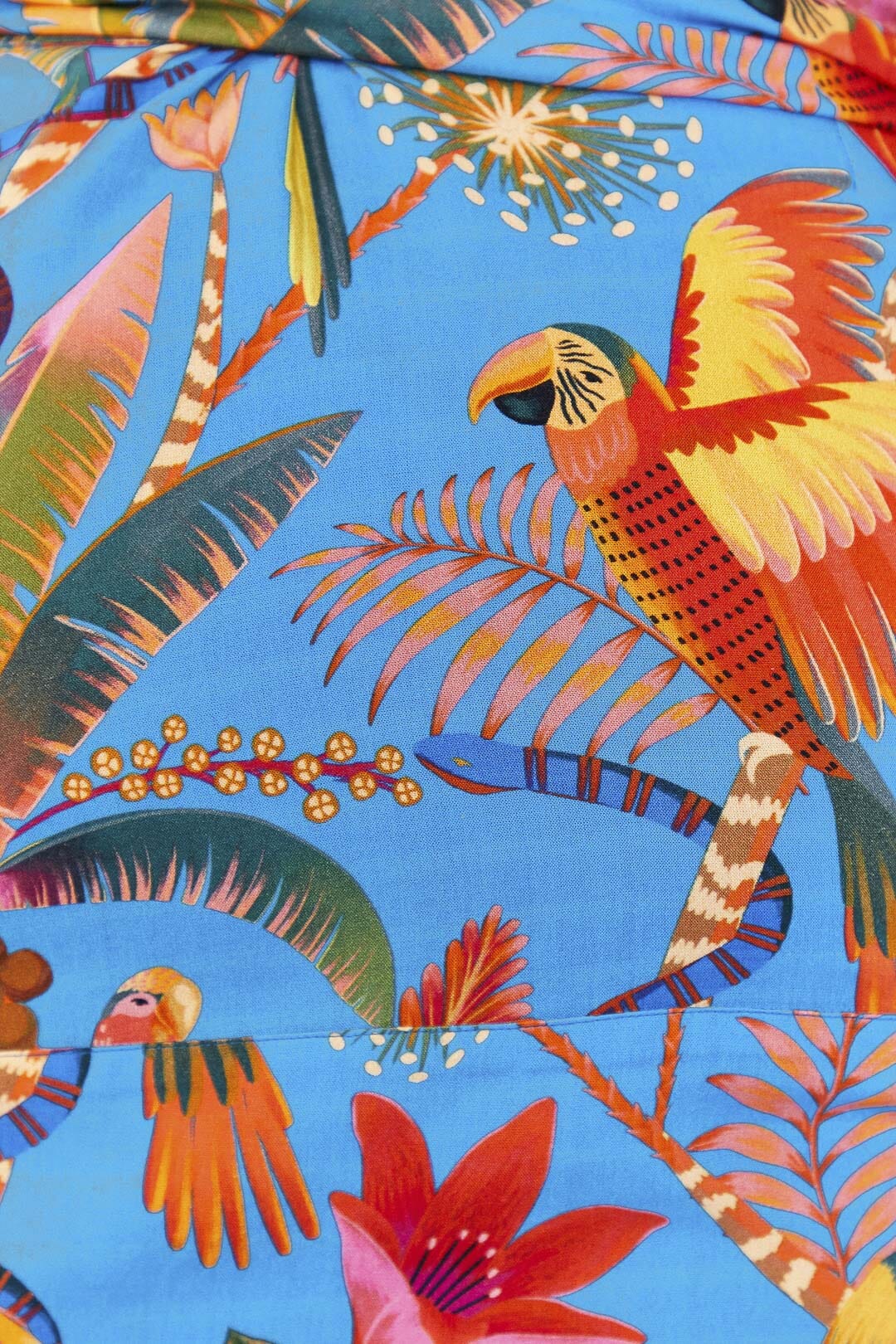Farm Rio Blue Macaw Party Cover Up Skirt