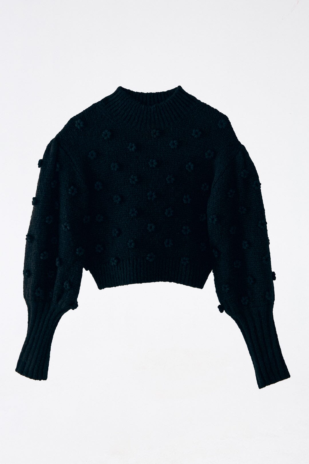 Farm Rio Black Handmade Flowers Sweater