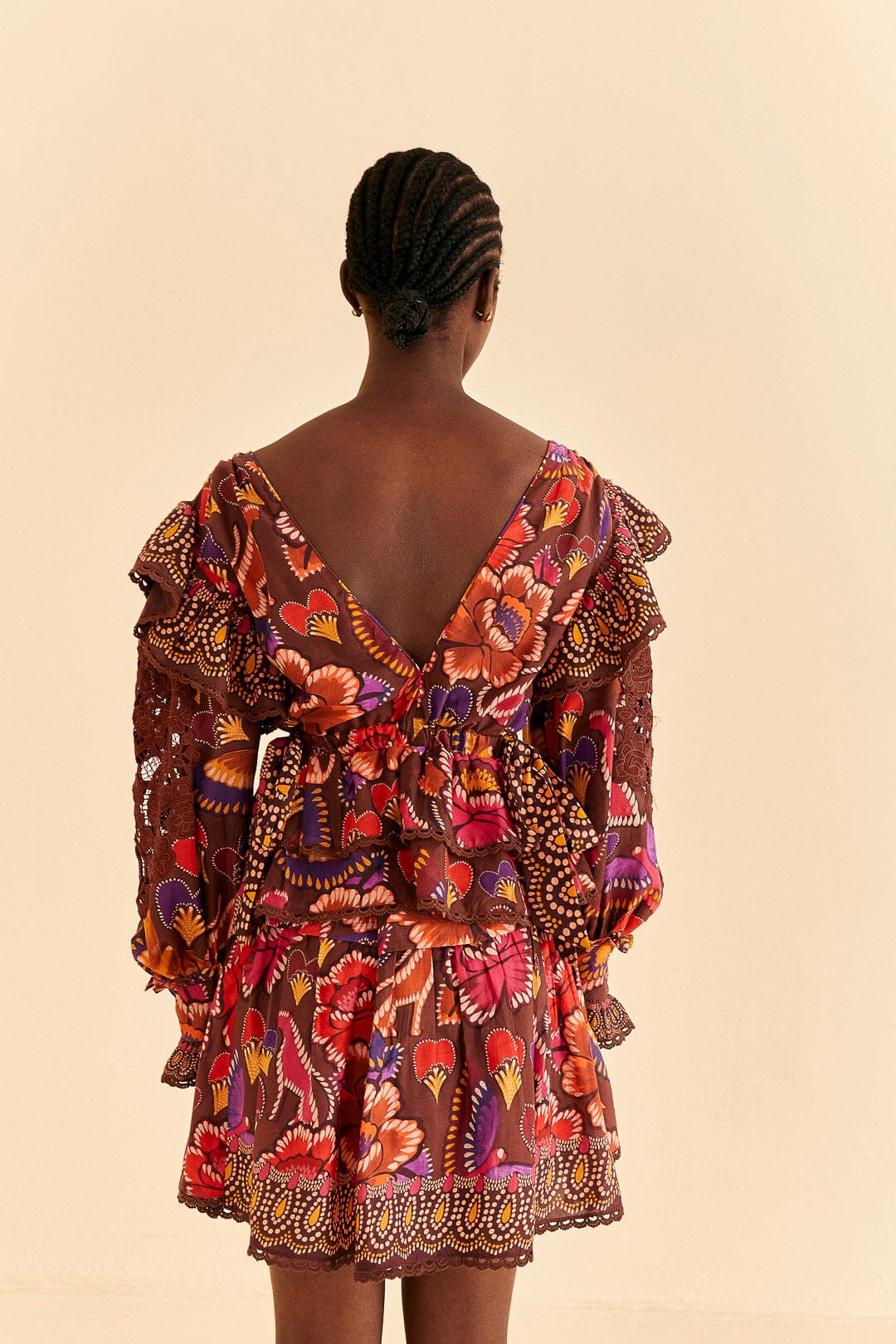 Farm Rio Brown Bright Flora Blouse