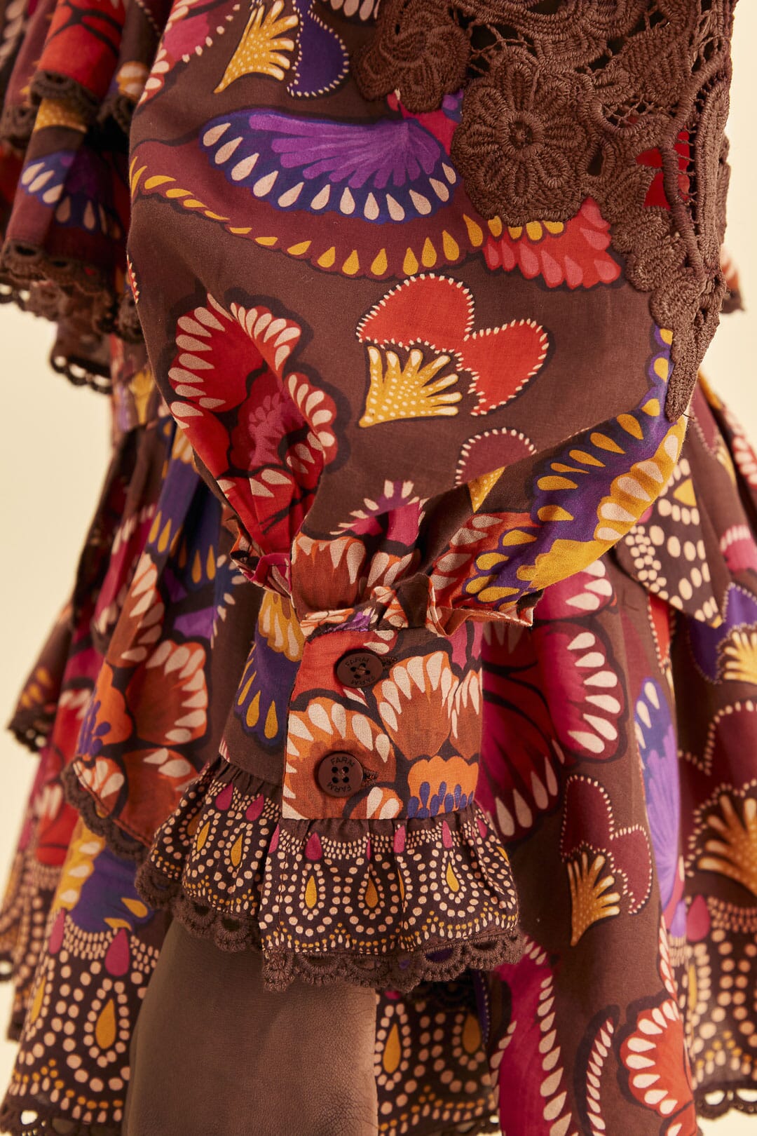 Farm Rio Brown Bright Flora Blouse