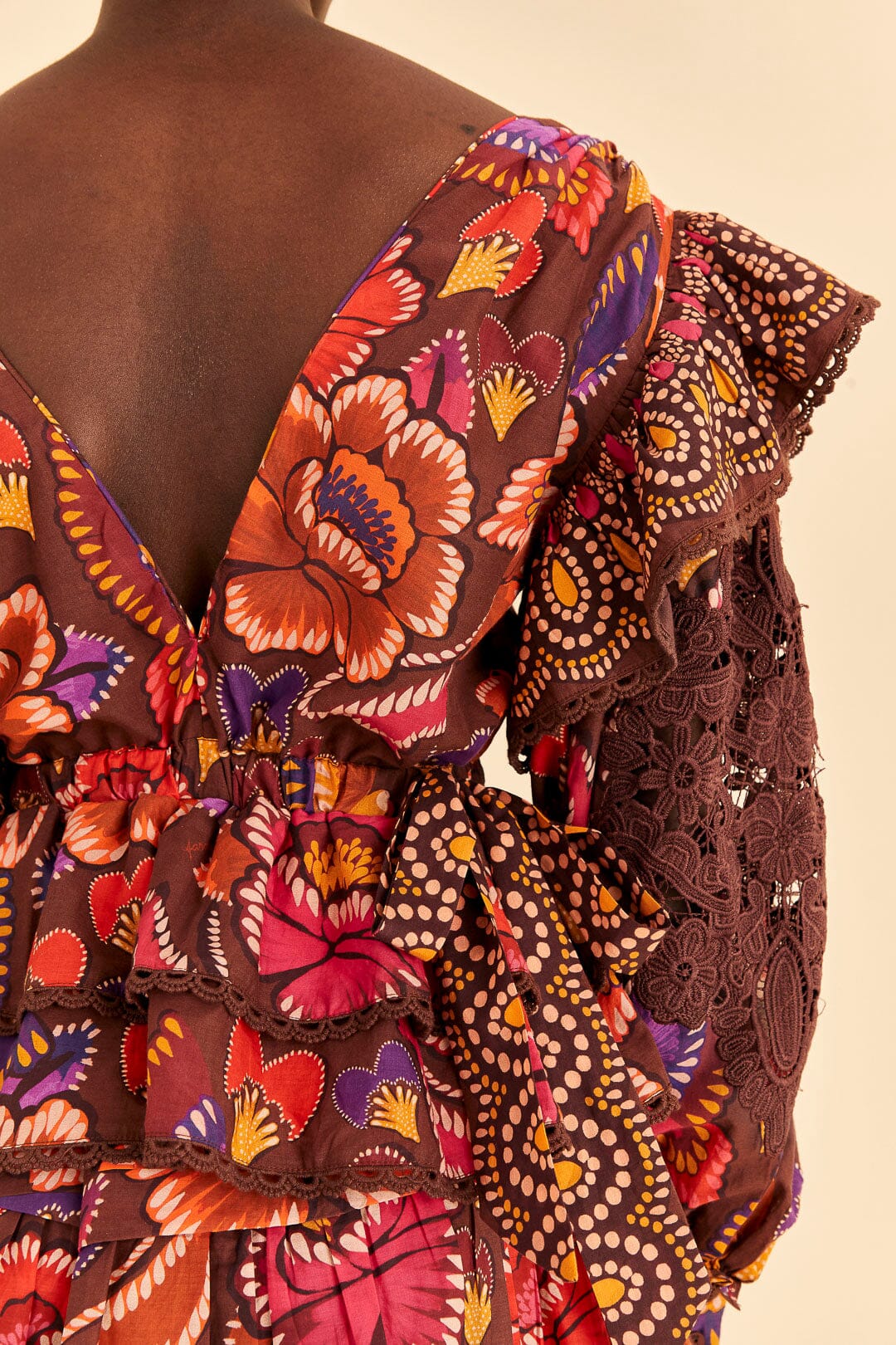 Farm Rio Brown Bright Flora Blouse