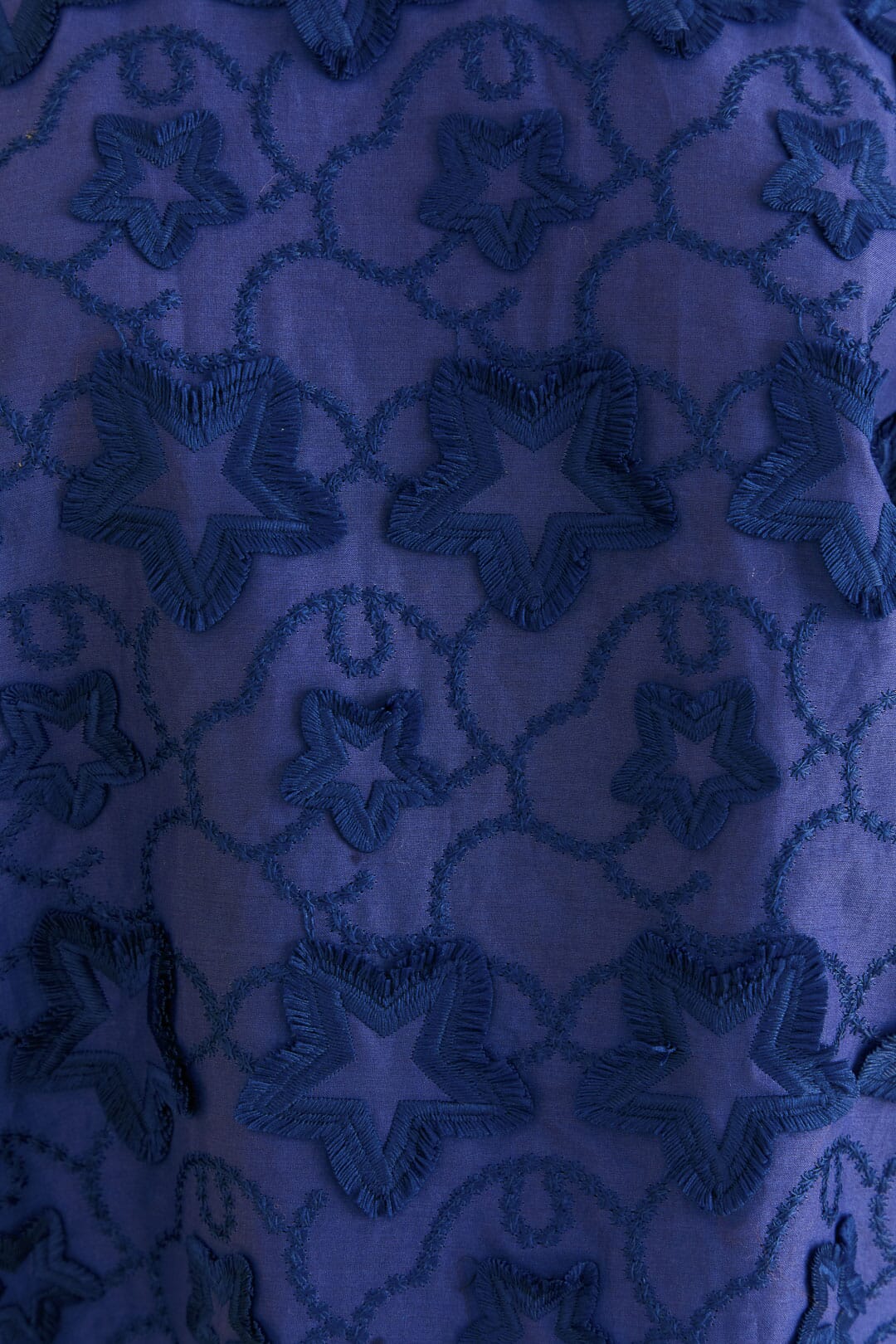 Farm Rio Navy Blue 3d Star Texture Blouse