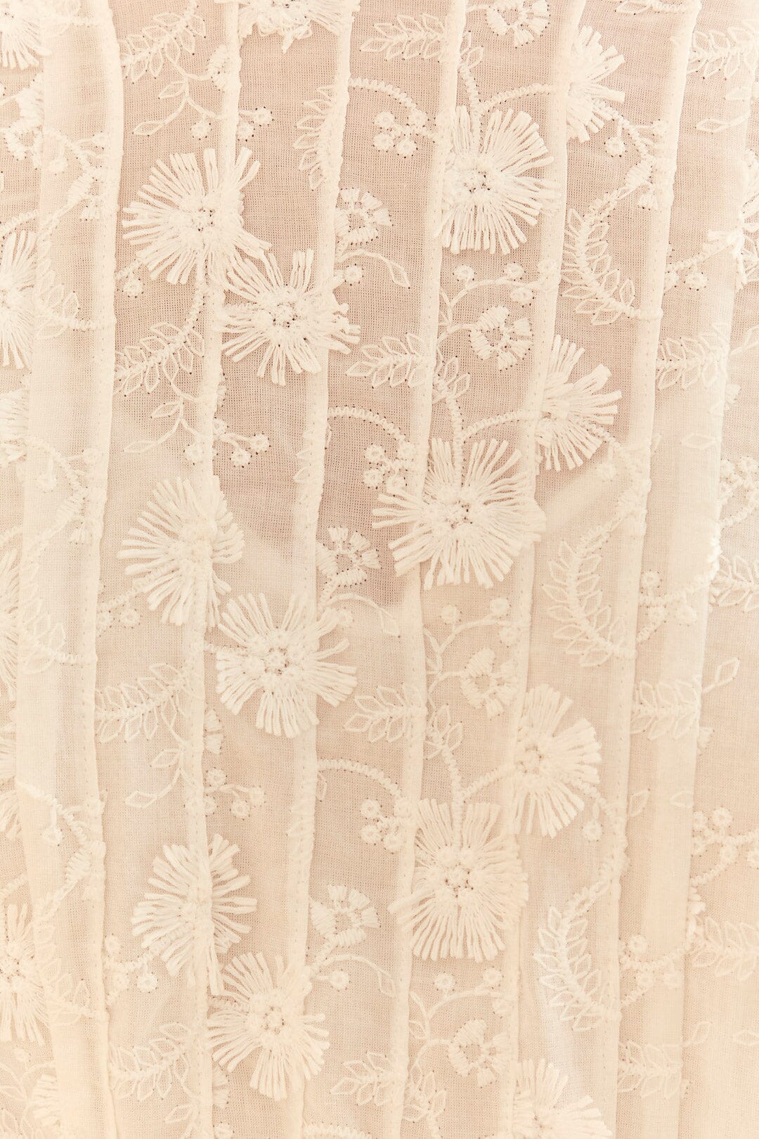 Farm Rio Off-White 3d Flower Pleated Mini Dress