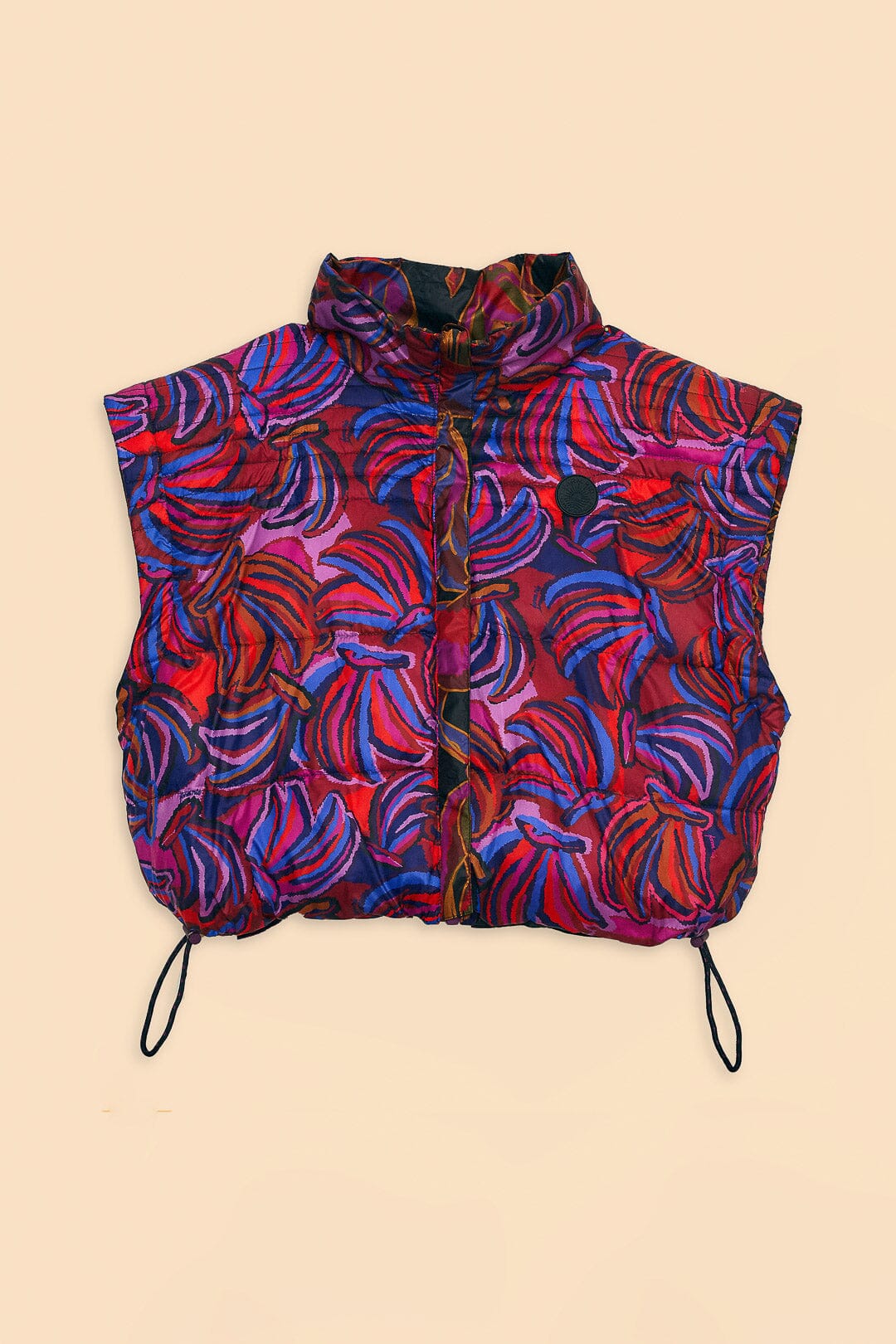 Farm Rio Black Wild Horses Reversible Puffer Jacket