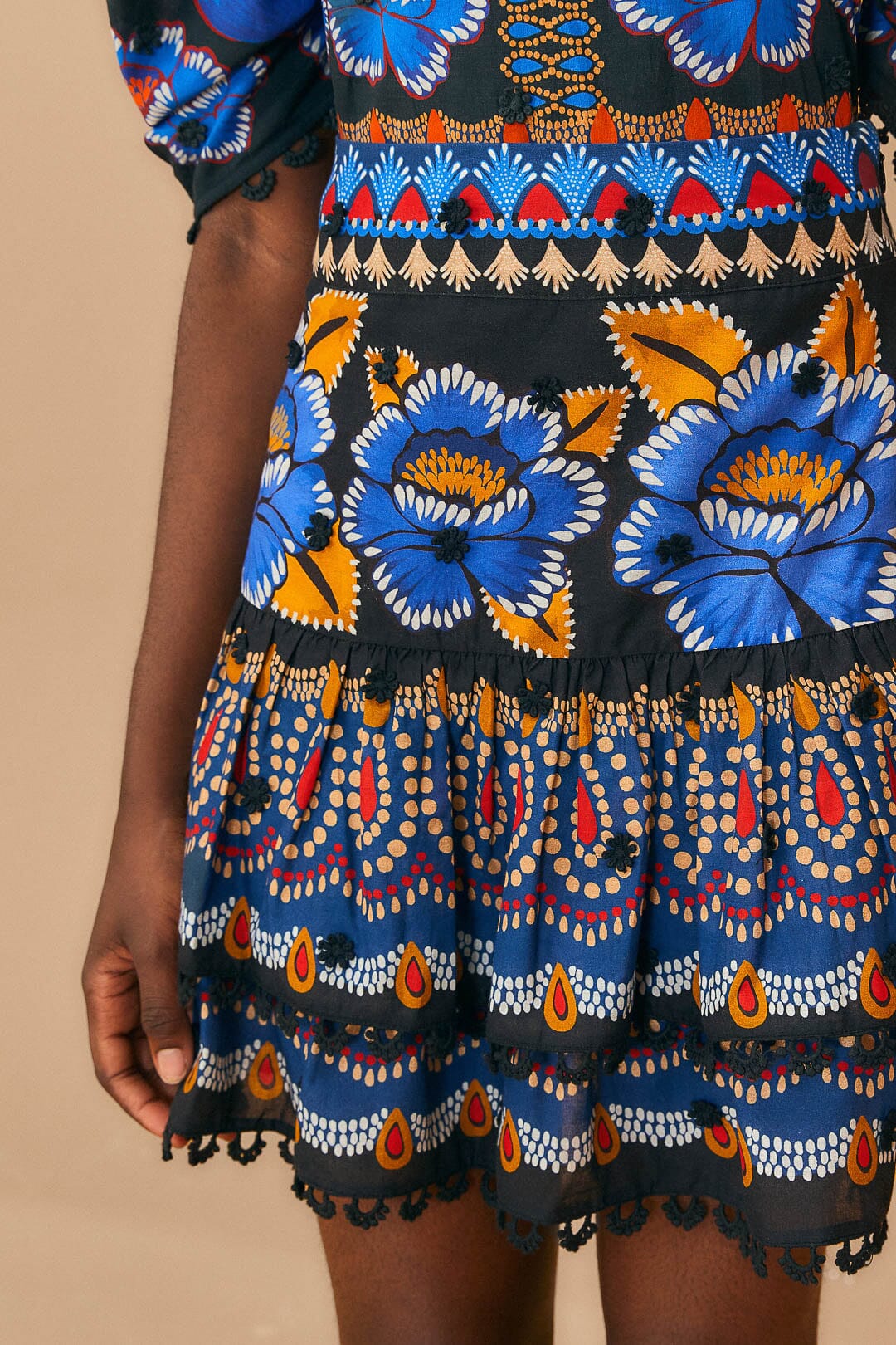 Farm Rio Black Ainika Sparkle Mini Skirt