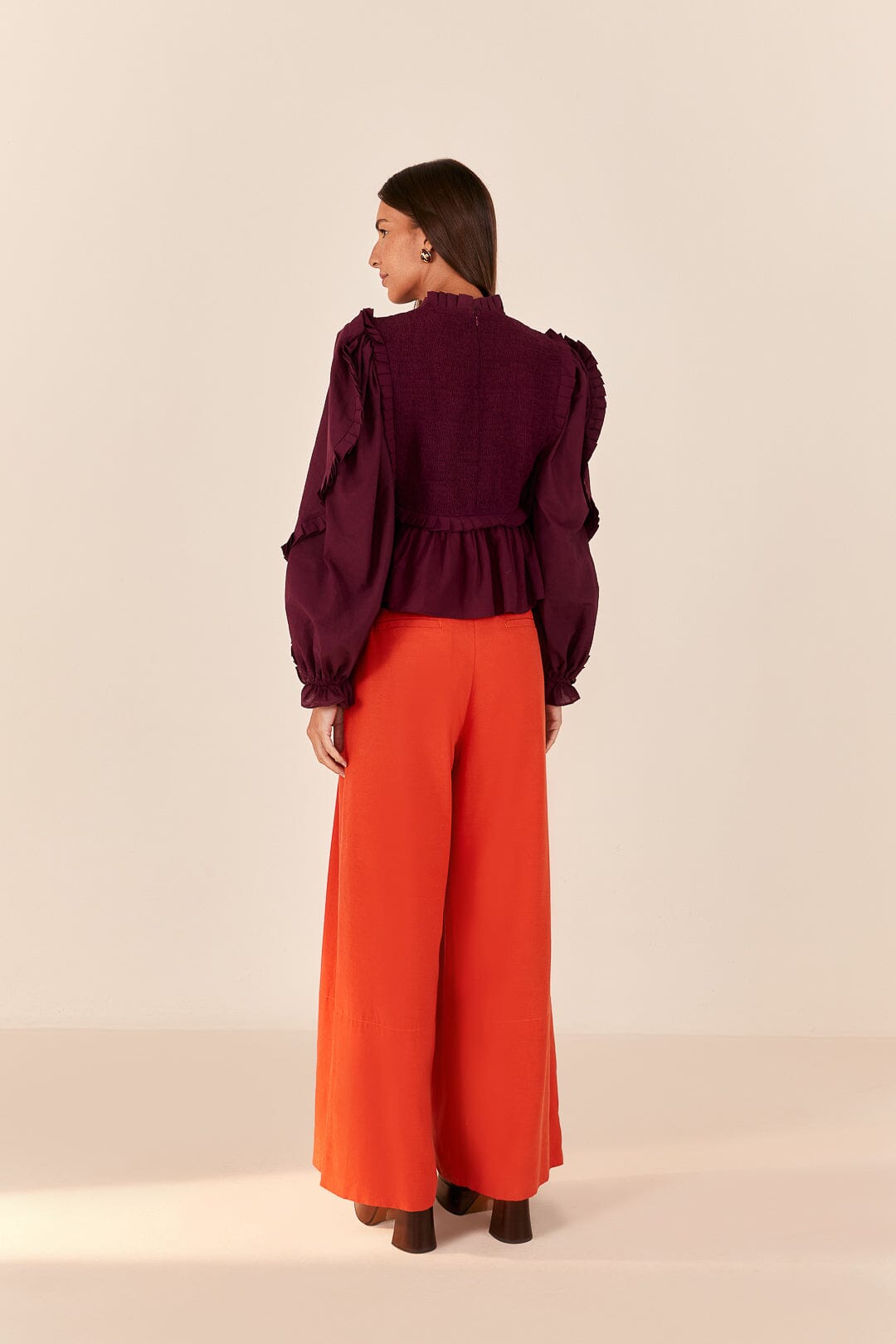 Farm Rio Orange Tailored Pants