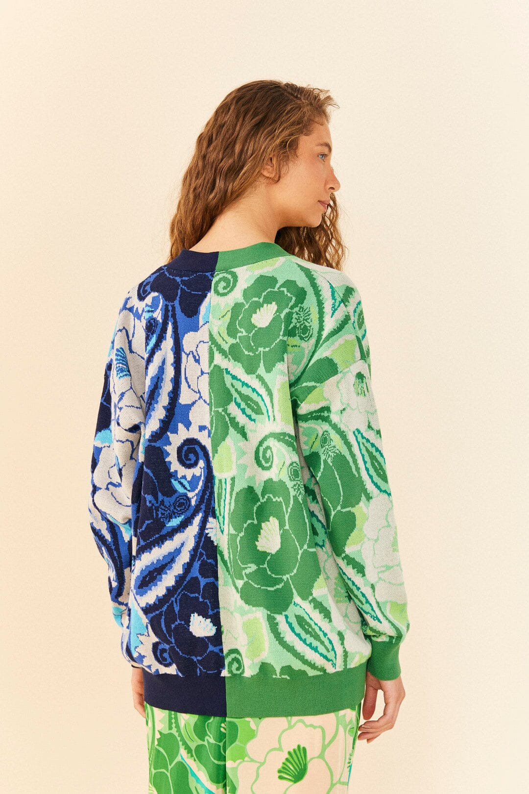 Farm Rio Tropical Groove Mixed Cardigan