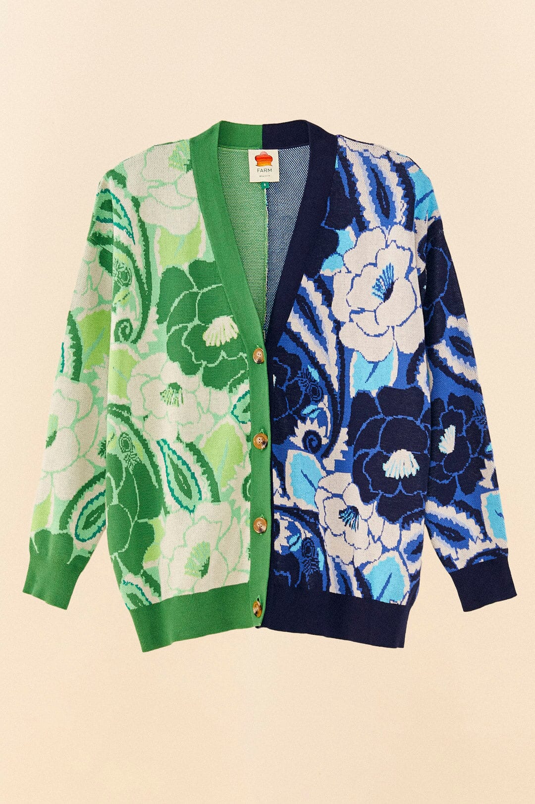 Farm Rio Tropical Groove Mixed Cardigan