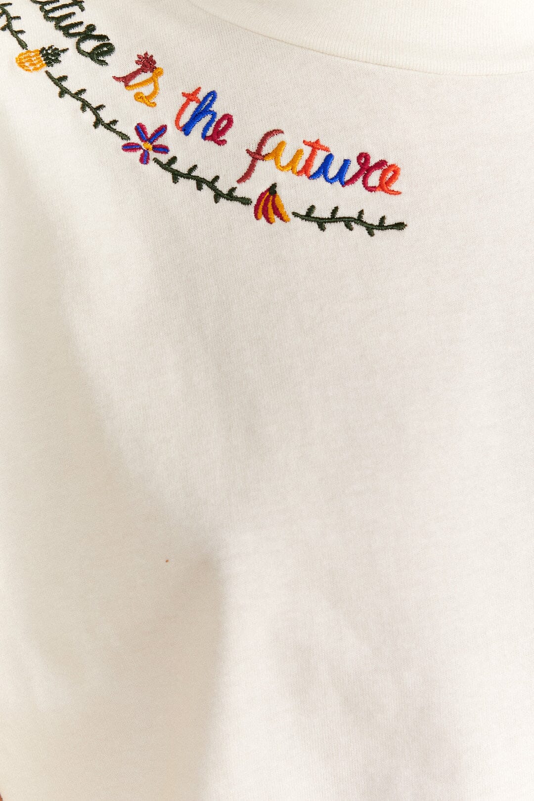 Farm Rio Nature Is The Future Embroidered Organic Cotton T-Shirt
