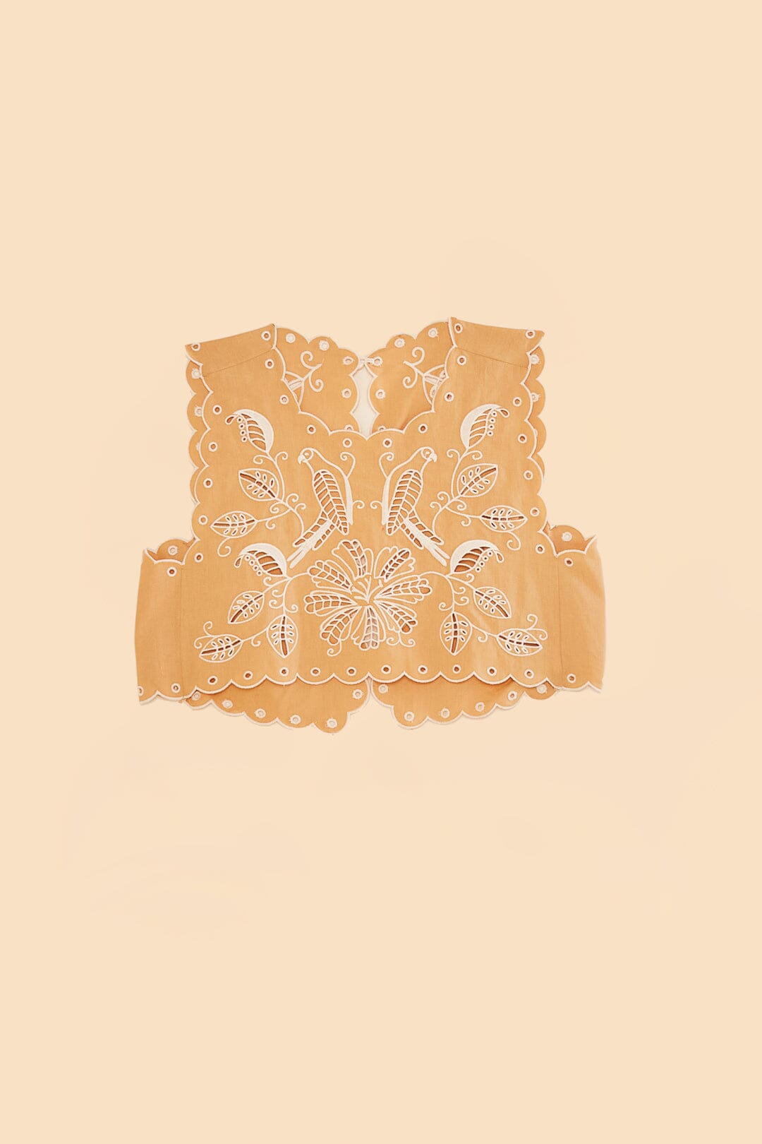 Farm Rio Sand Richelieu Sleeveless Crop Top