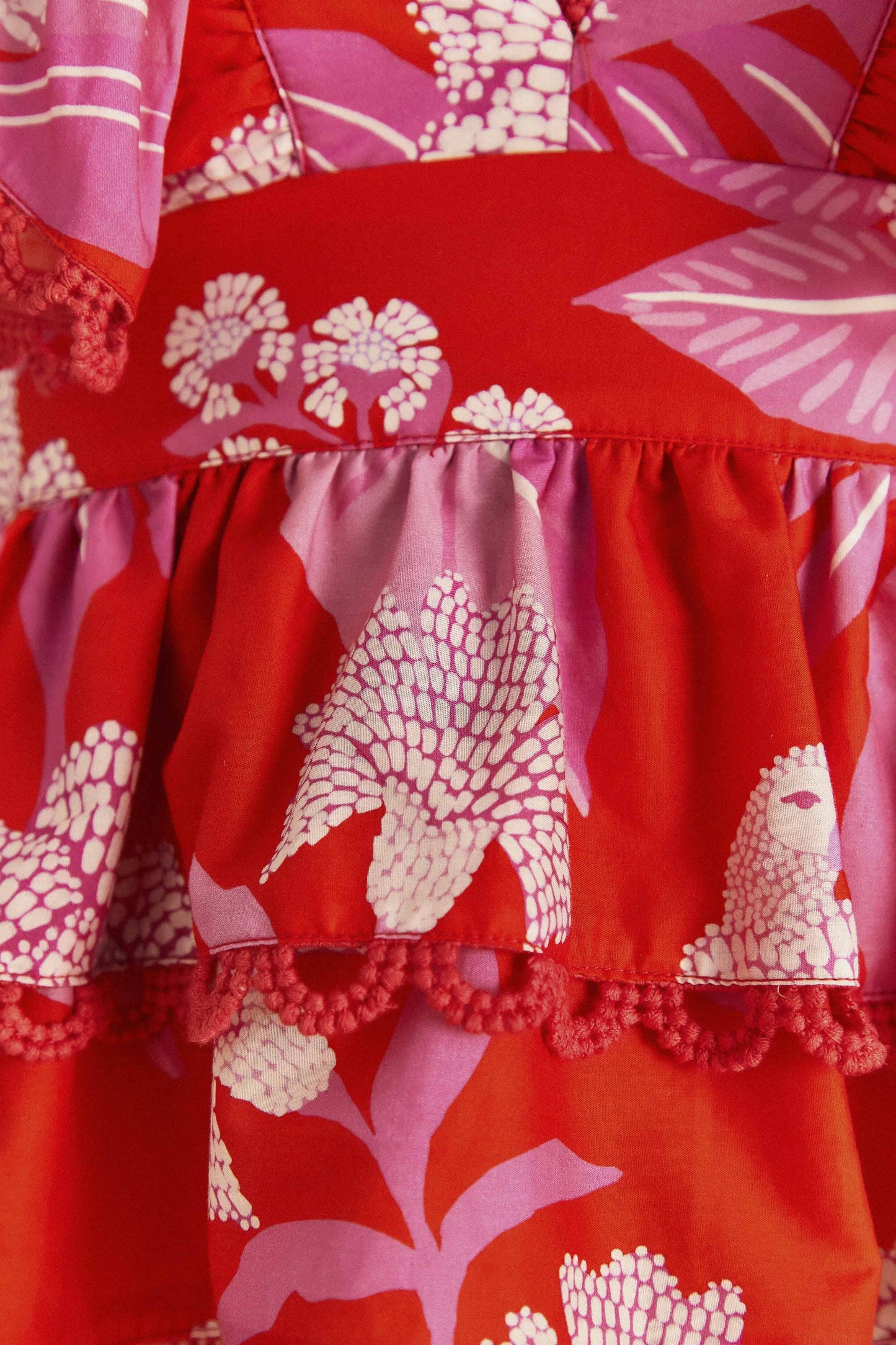 Farm Rio Red Dewdrop Floral Sleeveless Blouse