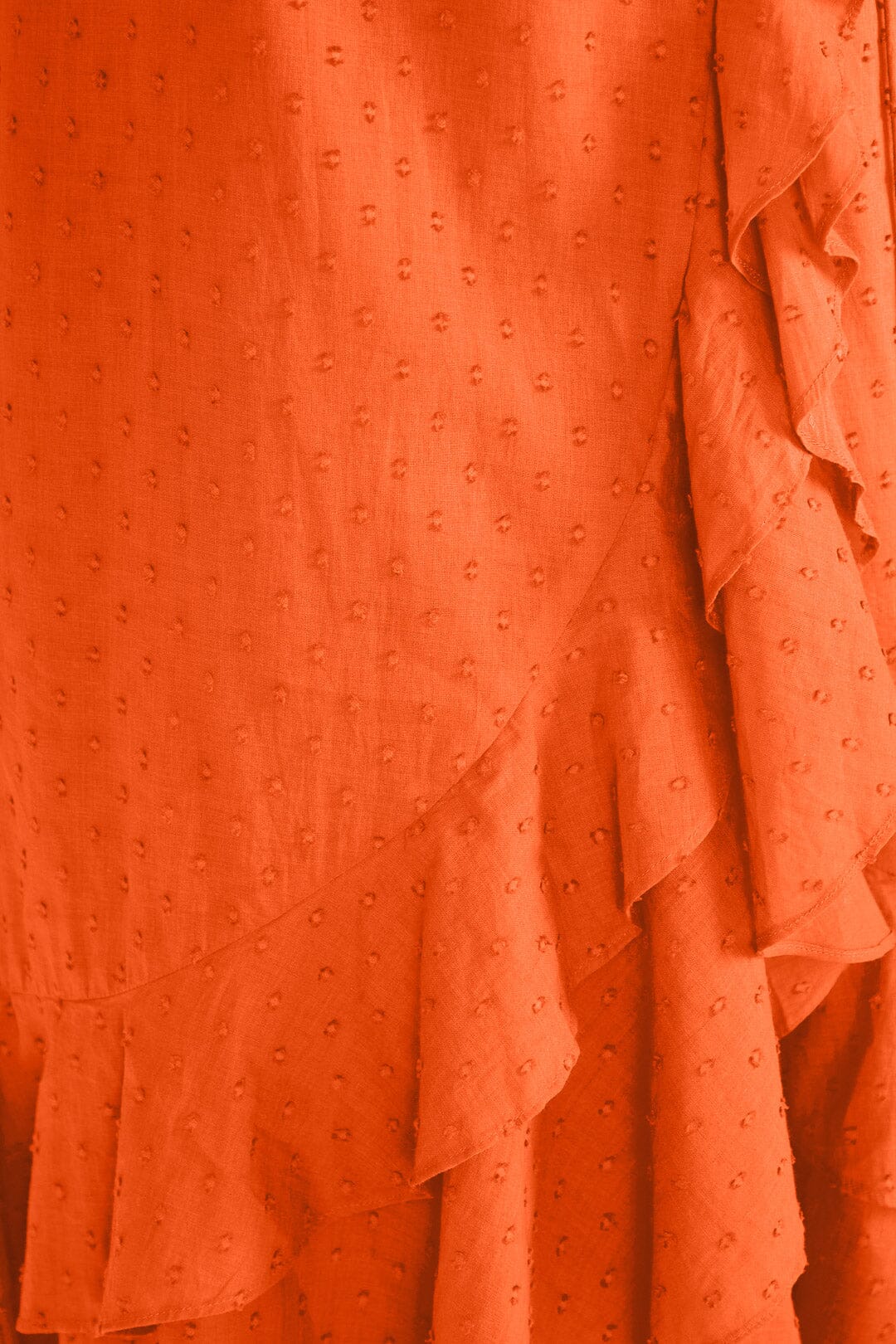 Farm Rio Orange Ruffles Midi Dress