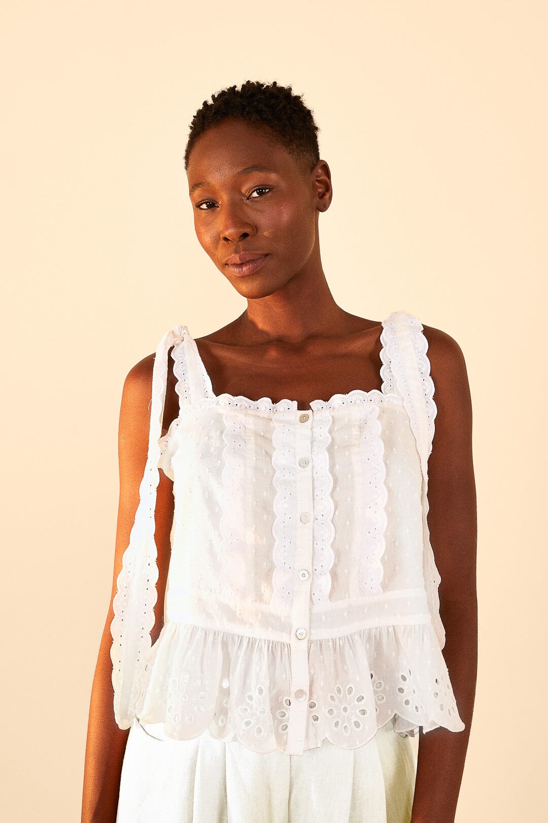 Farm Rio Off-White Laces Blouse