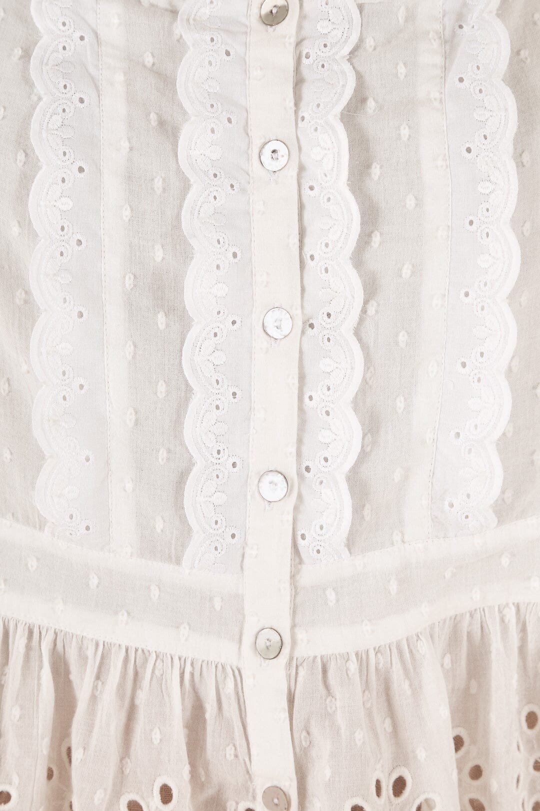Farm Rio Off-White Laces Blouse