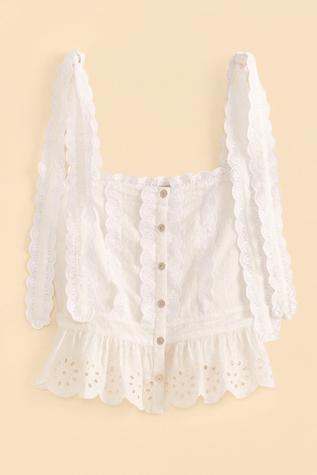 Farm Rio Off-White Laces Blouse