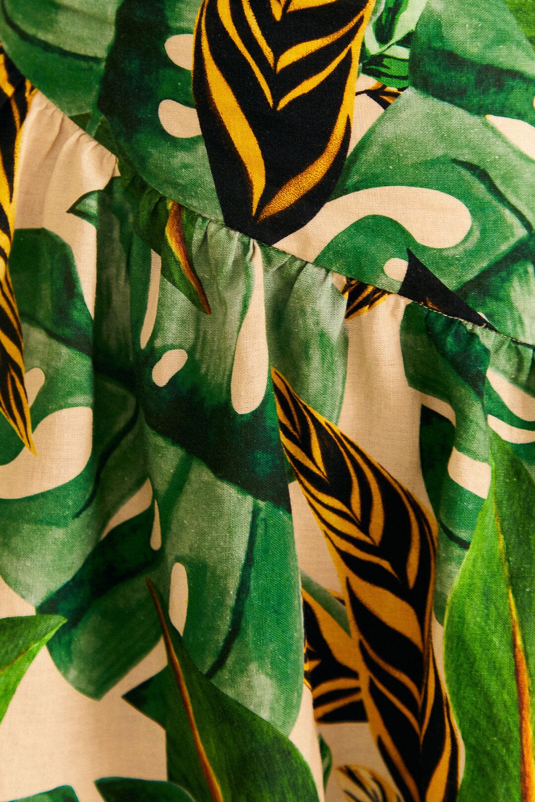 Farm Rio Tropical Leaves One Shoulder Mini Dress